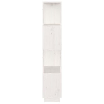 furnicato Bücherregal Bücherregal/Raumteiler Weiß 51x25x132 cm Massivholz Kiefer