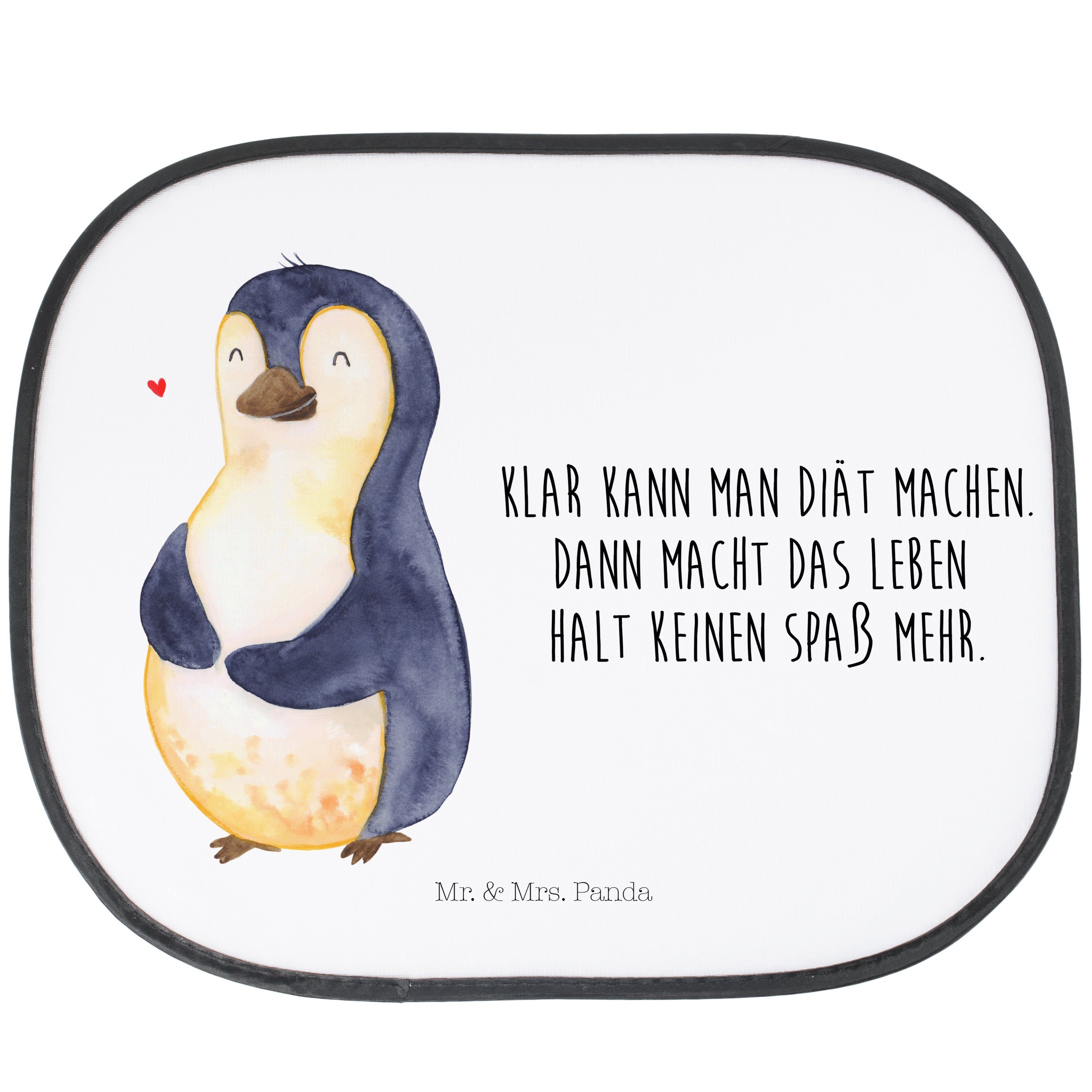 Sonnenschutz Pinguin Lolli - Weiß - Geschenk, Auto Sonnenschutz,  Sonnenschutz Baby, Mr. & Mrs. Panda, Seidenmatt, Farbecht