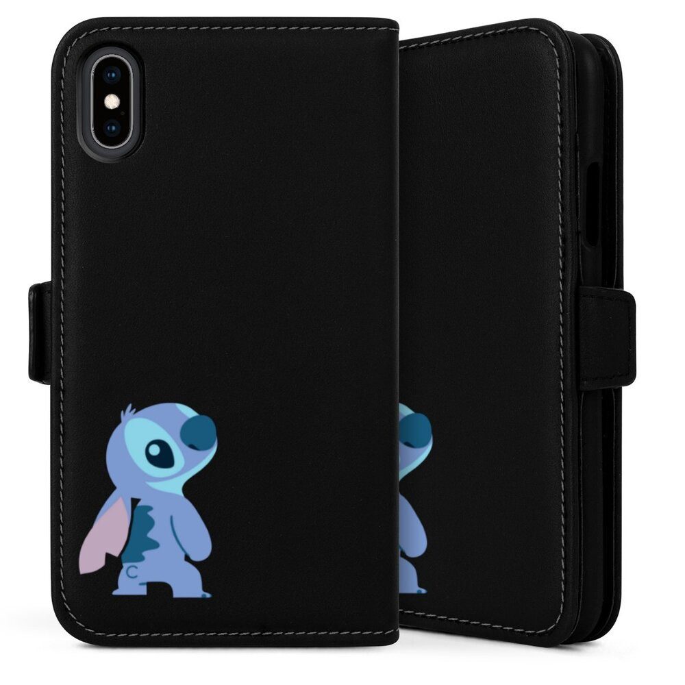 DeinDesign Handyhülle Lilo & Stitch Fanartikel Disney Stitch Smiling, Apple iPhone Xs Hülle Flip Case Klapphülle Handytasche Leder