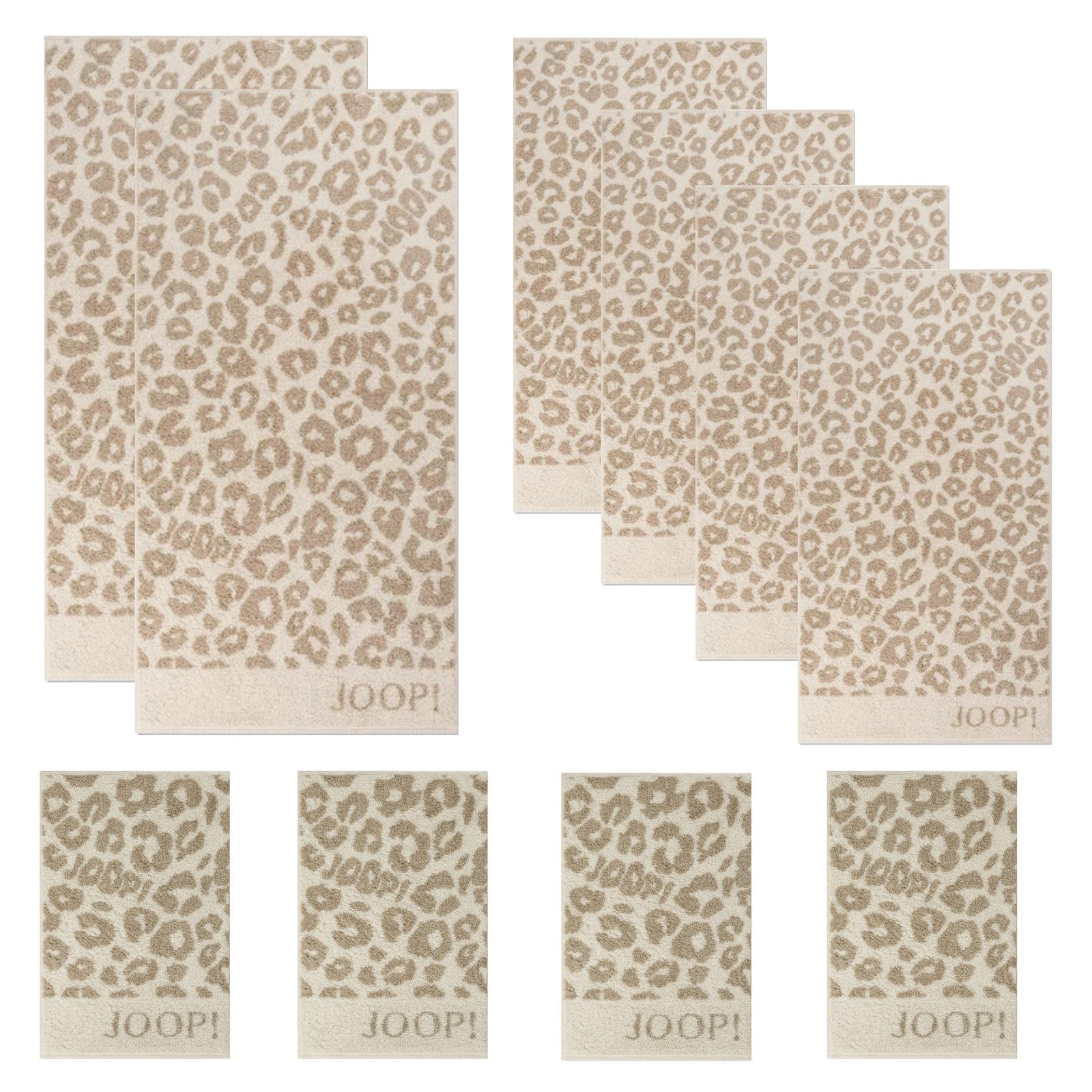 JOOP! Handtuch Set JOOP! 1707-36 Set 10-tlg. creme 2x Duschtuch 4x Handtuch 4xGästetuch, Walkfrottier (Spar-Set, 10-St)