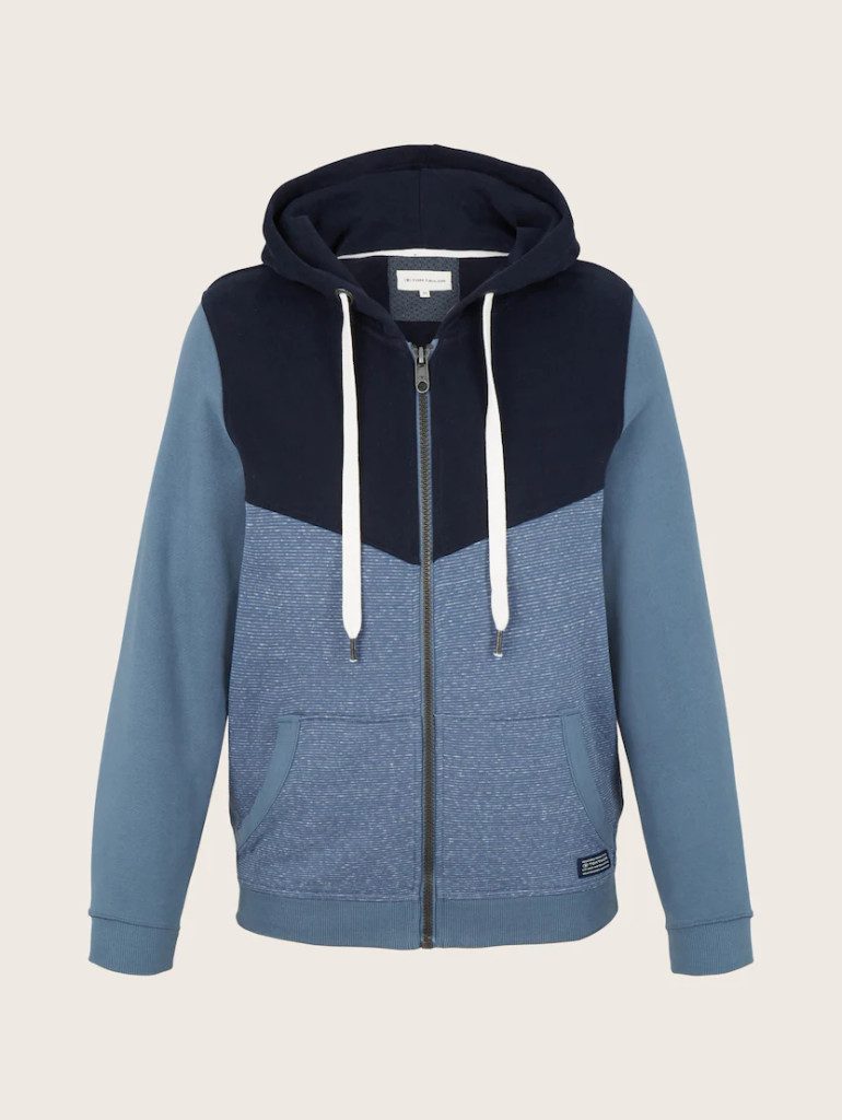 Kapuzensweatshirt Colorblock Zipper Jacket