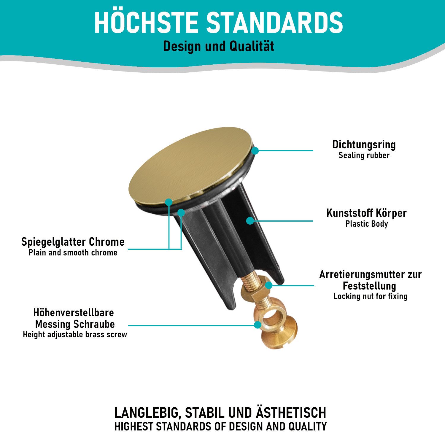 Arteneur Waschbeckenstöpsel, ⌀ 4 cm, 100% günstig online kaufen