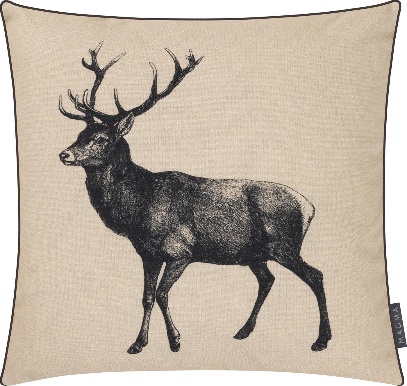 Magma Heimtex Подушкиbezug Hirsch Digitaldruck Landhaus 45x45cm Wendekissenhülle, (1 Stück), Keder