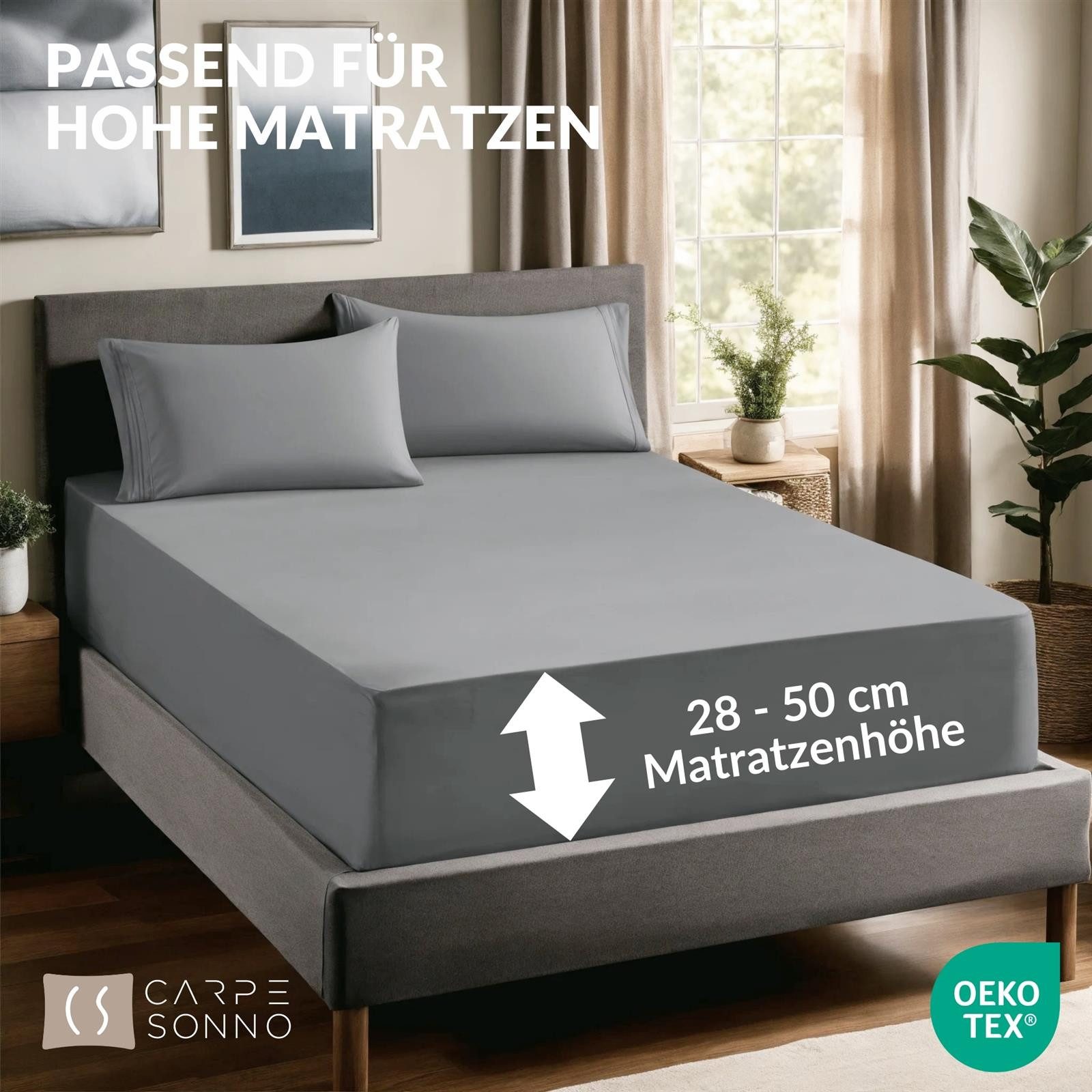 Carpe Sonno Spannbettlaken Boxspringbett Baumwolle 90x200 100x200 140x200 1 günstig online kaufen