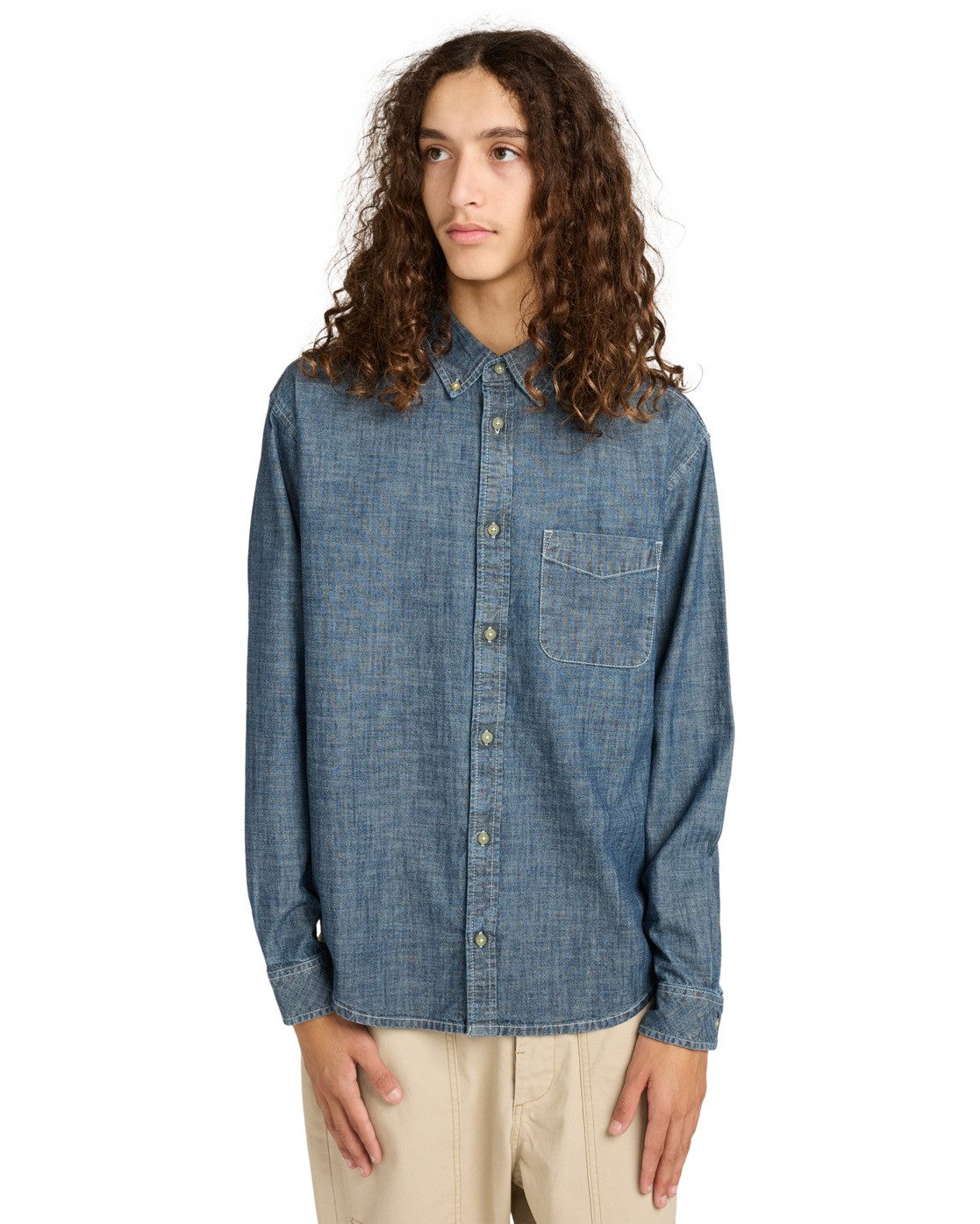 Element Langarmhemd Button Down Regular Chambray