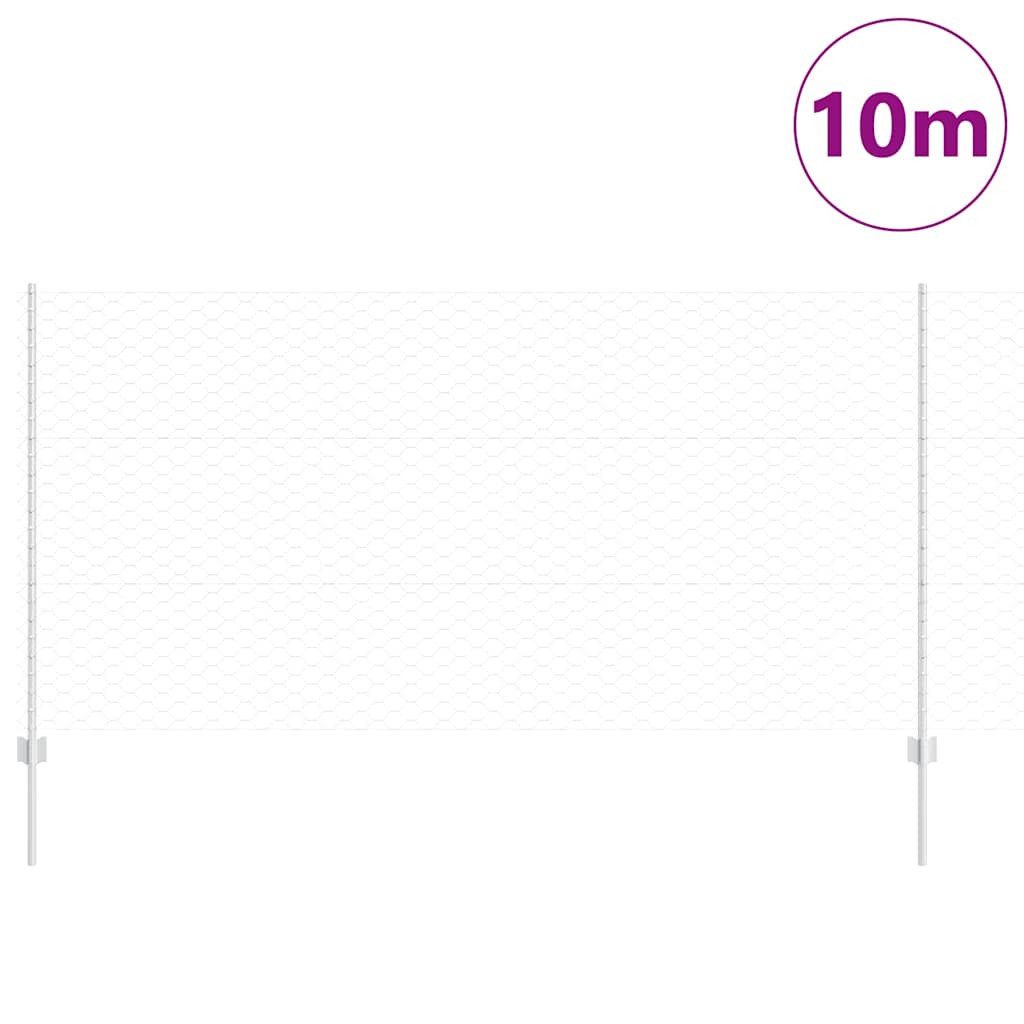 vidaXL Gartenzaun Zaun mit Pfosten Silber günstig online kaufen
