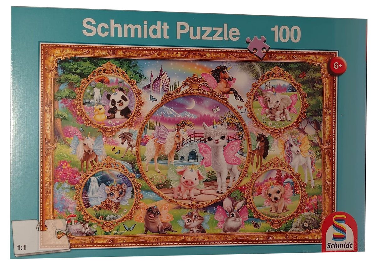 Schmidt Spiele Puzzle Schmidt Spiele 56371 Kinderpuzzle Einhorn Tierwelt Animal Club 100 Tei, 100 Puzzleteile