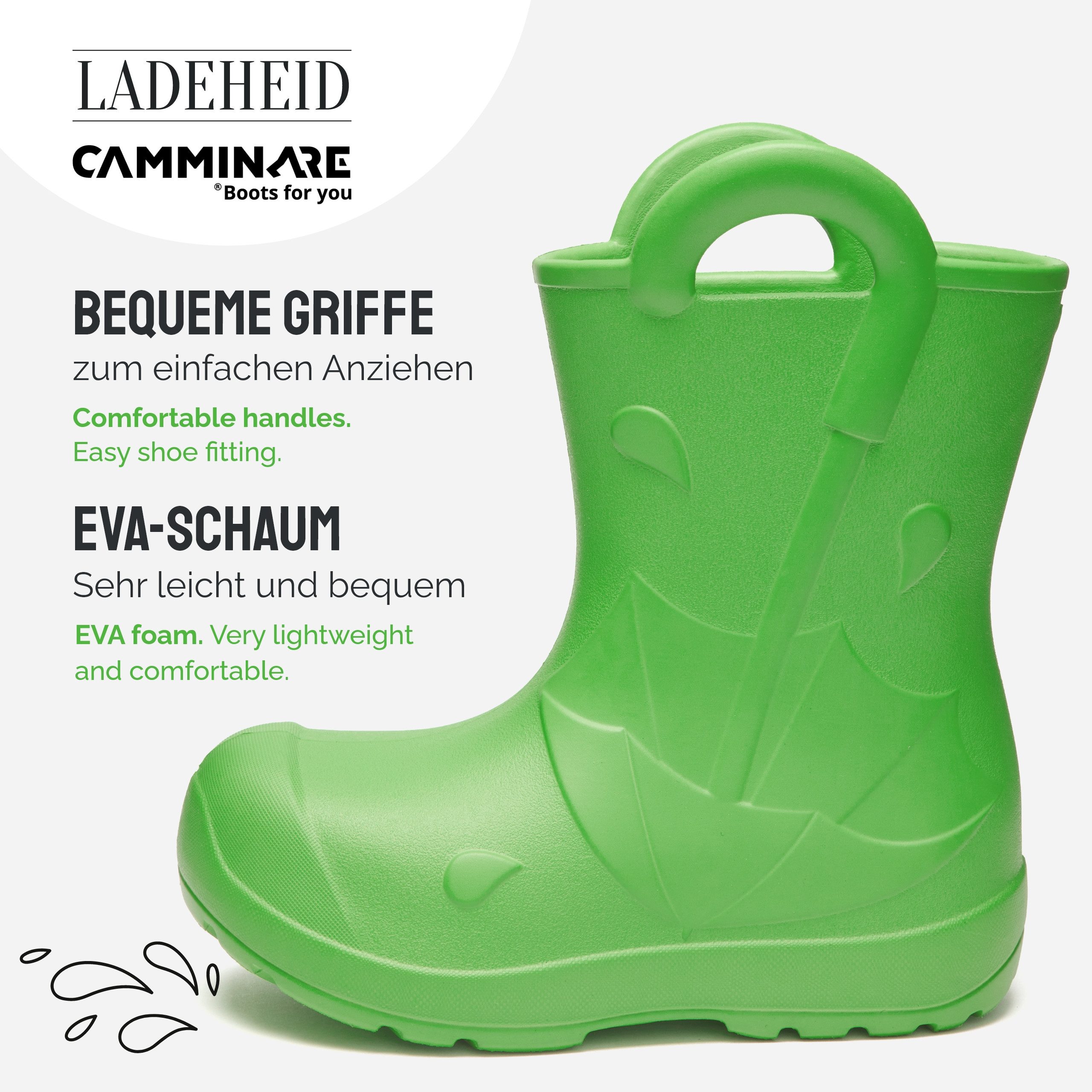 Ladeheid x Camminare Kinder aus leichtem EVA wasserdicht mit Design LA-CA-20 Gummistiefel – Bild 4 von 5