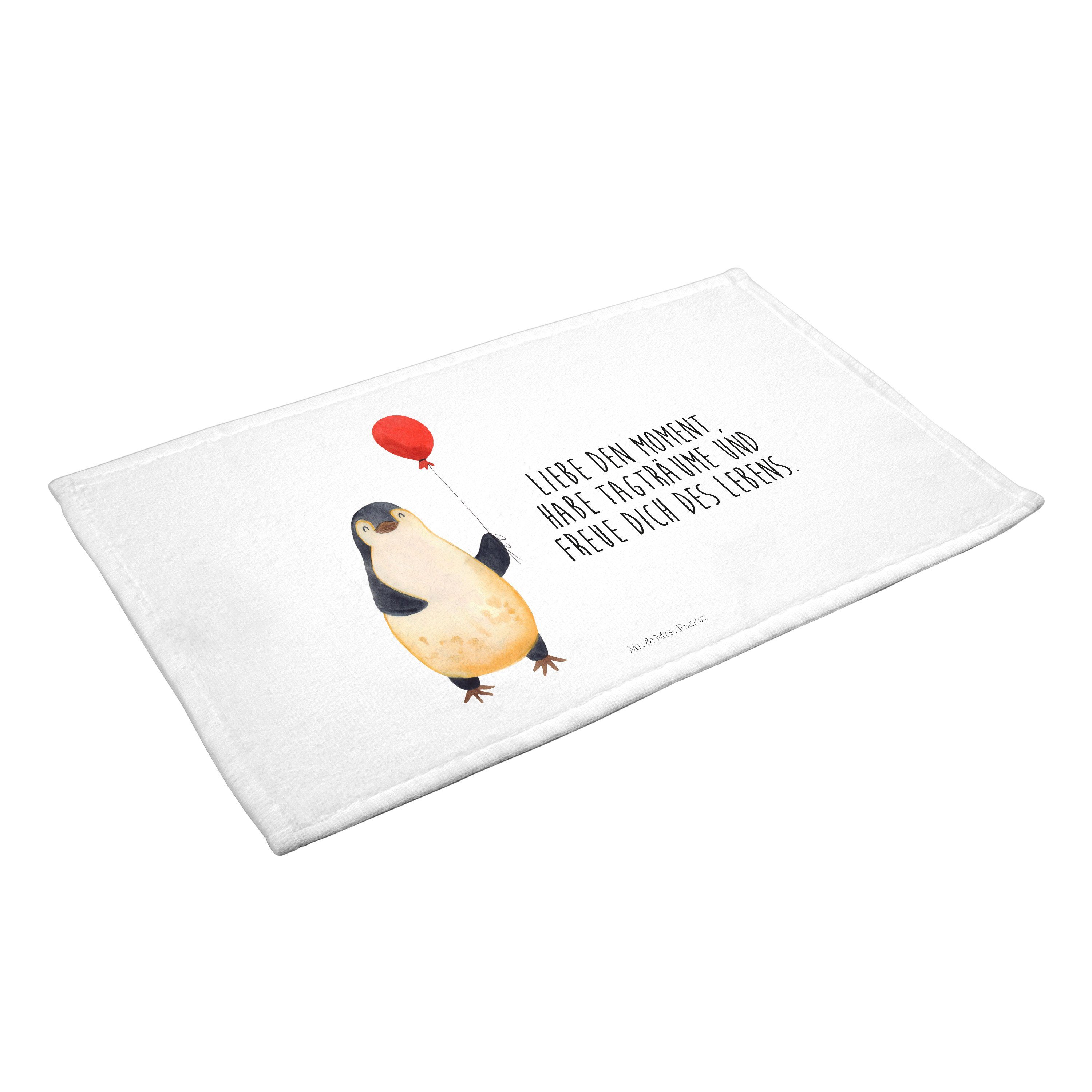 Mr. & Mrs. Panda Handtuch - Pinguin Sport - Leben, Geschenk, Luftballon (1-St) Weiß neues Handtuch, Re