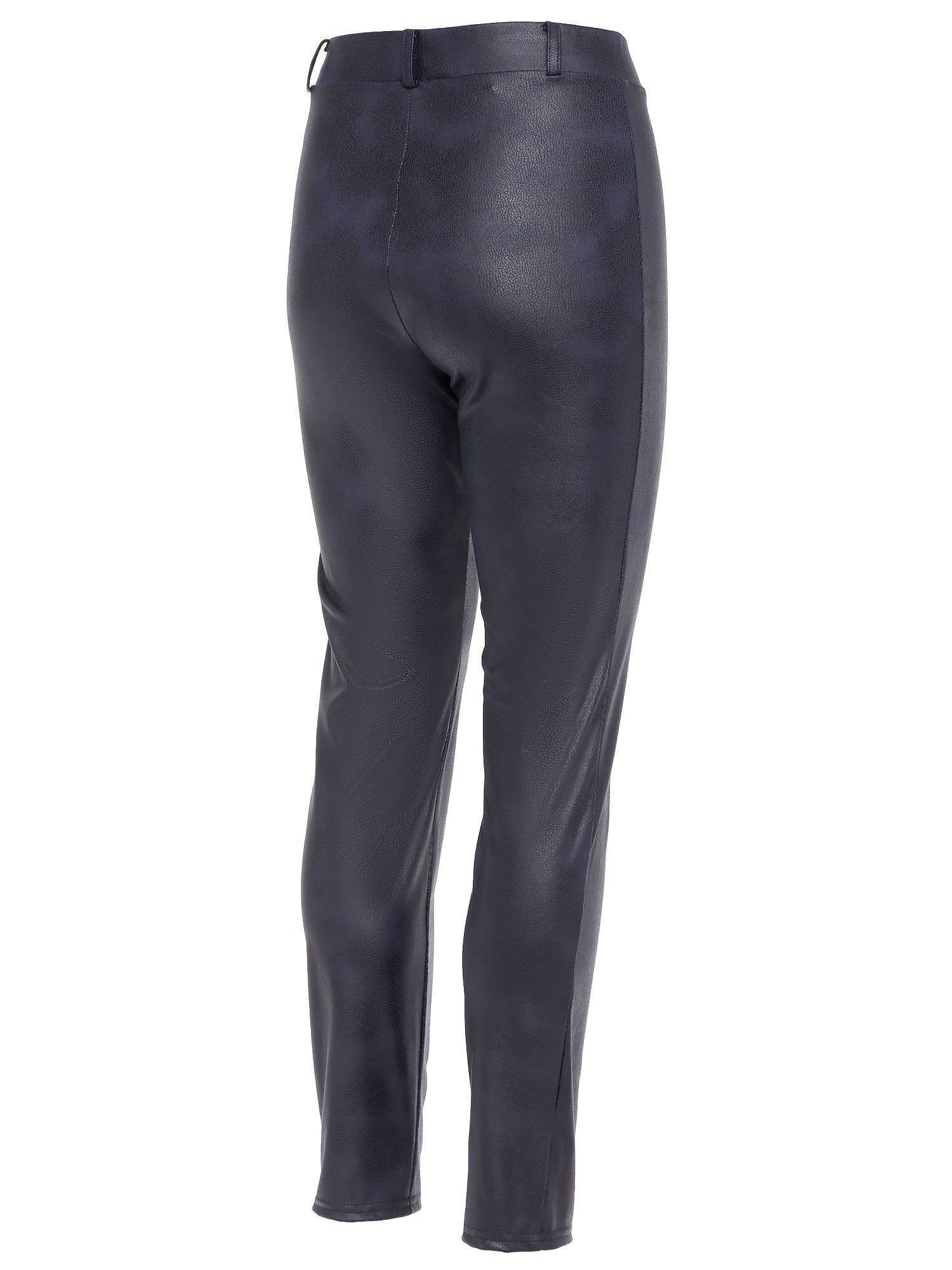 MONACO blue Lederimitathose Leggings koerpernah in Lammnappalederoptik