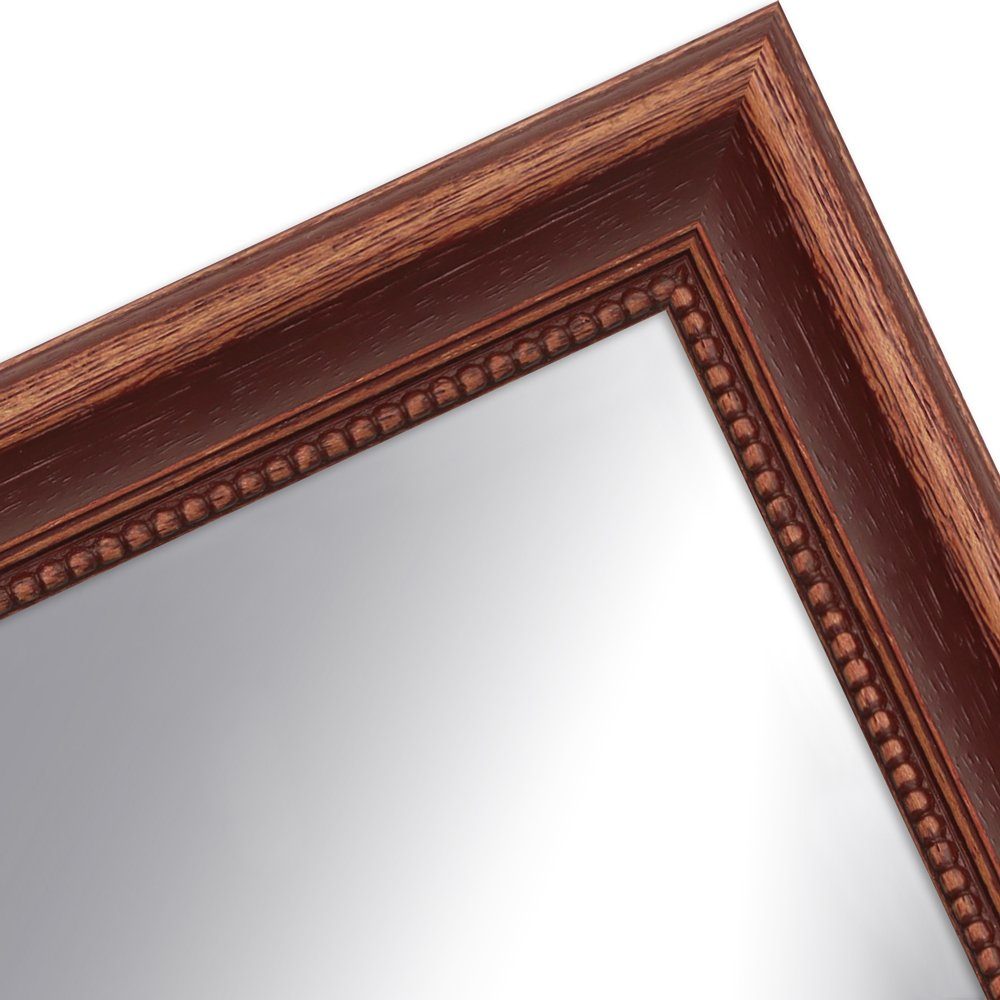 WANDStyle Wandspiegel H390 aus Massivholz in Braun 46 x 56 cm im Stil Landh günstig online kaufen