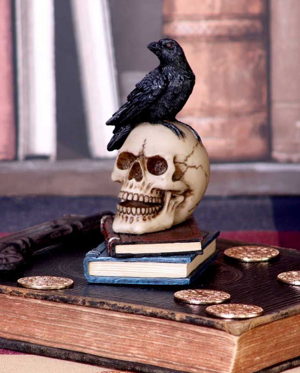 Dekofigur auf Raven's Horror-Shop Rabe Gothic Totenkopf Spell Dekofigur