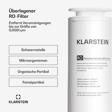 Klarstein Wasserfilter PureLine 400 RO-Filter Zubehör / Ersatz, Zubehör für kompatibel mit Klarstein PureLine 400 Wasserfiltersystem (10045506 & 10045507), Getränke Wasserfilter