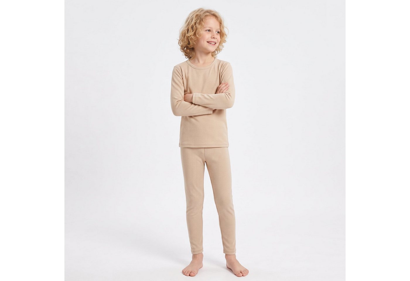 TEXEMP Thermounterwäsche-Set Kinder Thermounterhose & Thermounterhemd Jungen & Mädchen Merinowolle, 1-St., Thermounterhemd & …