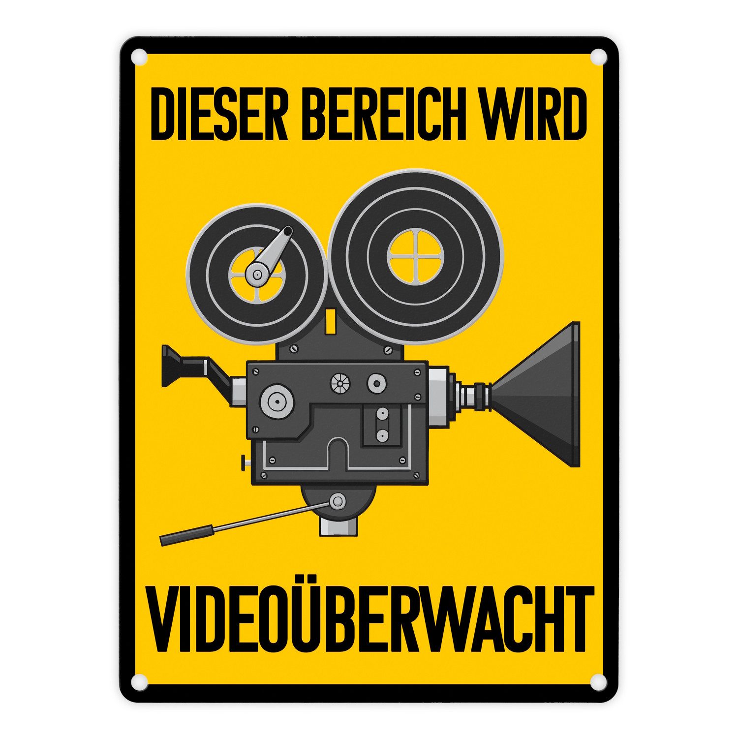 Metallschild Dieser Bereich wird videoüberwacht Metallschild in 15x20 cm mit