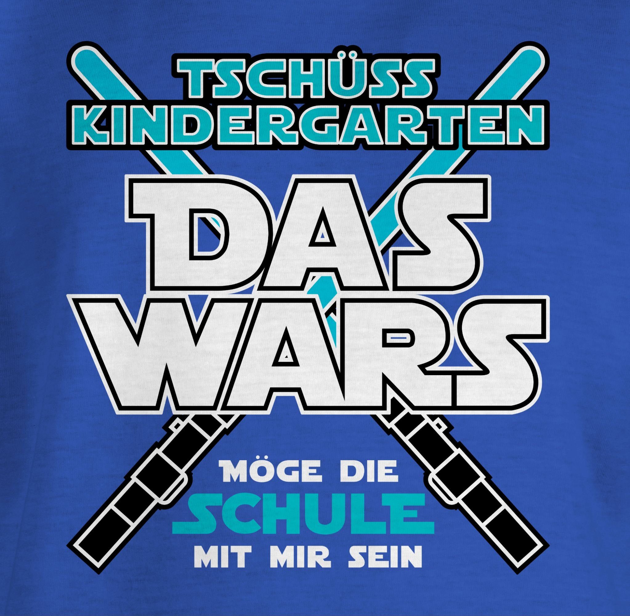 Mädchen Kindergarten Tschüss T-Shirt Einschulung Kita Shirtracer Das Wars 3 Royalblau