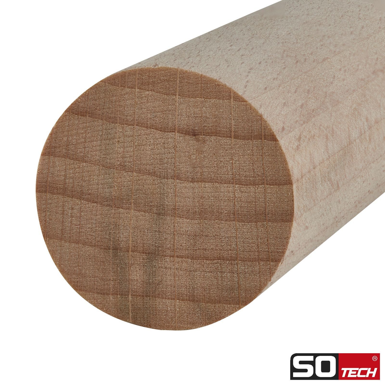 SO-TECH® Kleiderstange Garderobenstange Rundstab Holzstab zum Basteln Ø 30 mm Buche (1 St), Länge: 50 cm – Bild 2 von 5