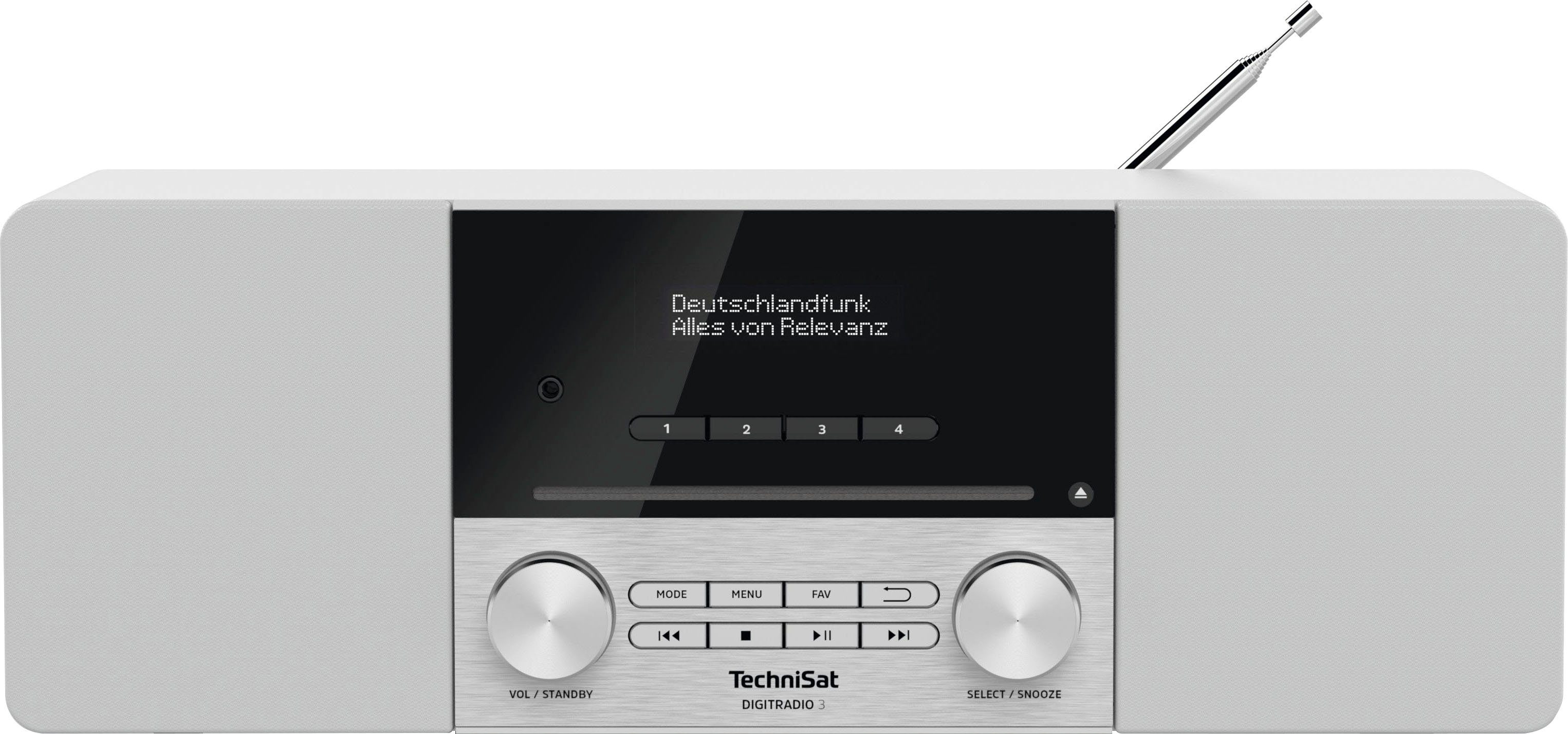 TechniSat DIGITRADIO 3 weiß (Digitalradio mit RDS, in UKW Made CD-Player, Digitalradio W, (DAB) 20 Germany) (DAB)