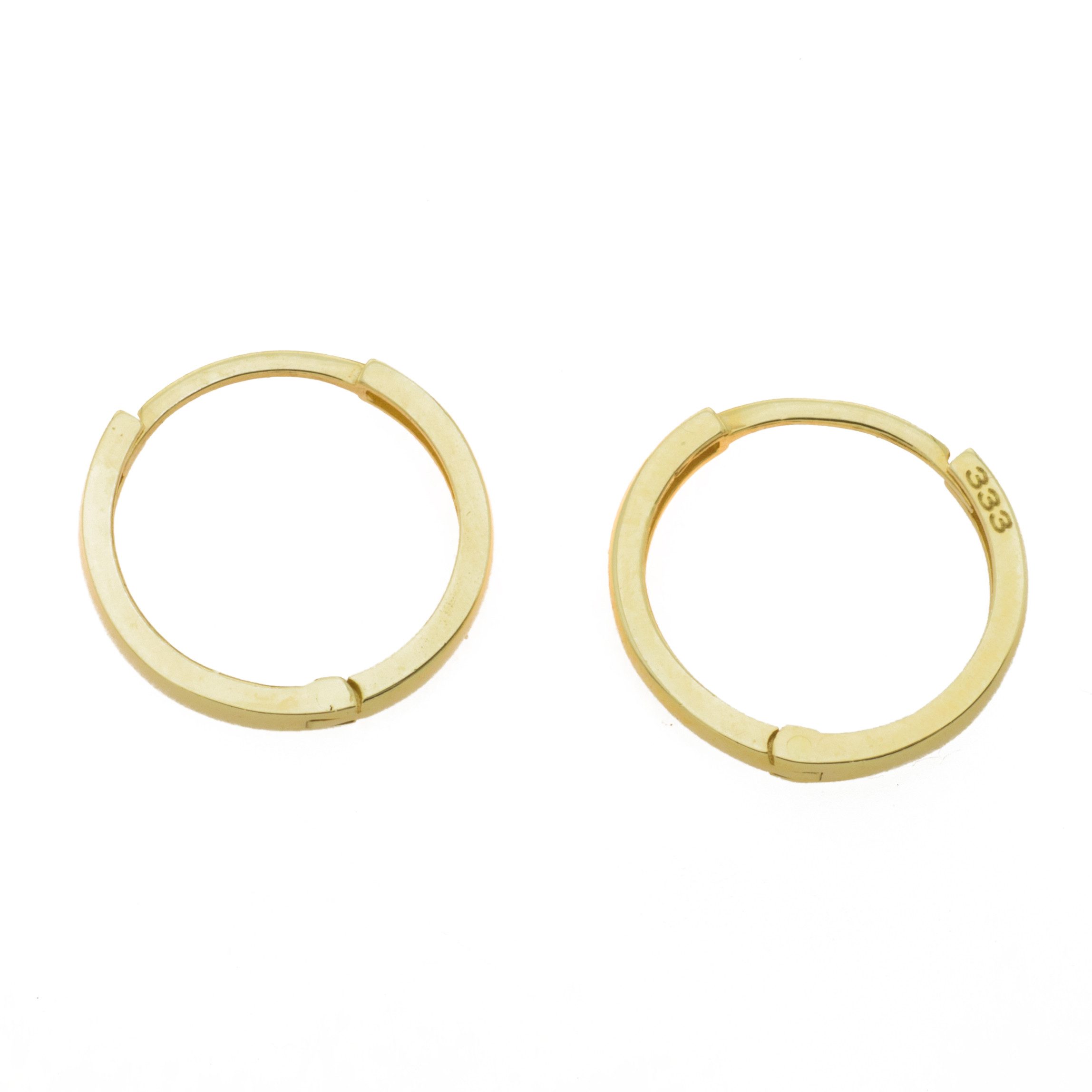 Bella Carina Klappcreolen Klapp Creolen aus 333 Gold 8 Karat, 15 mm x 1,6 mm, 333 Gold