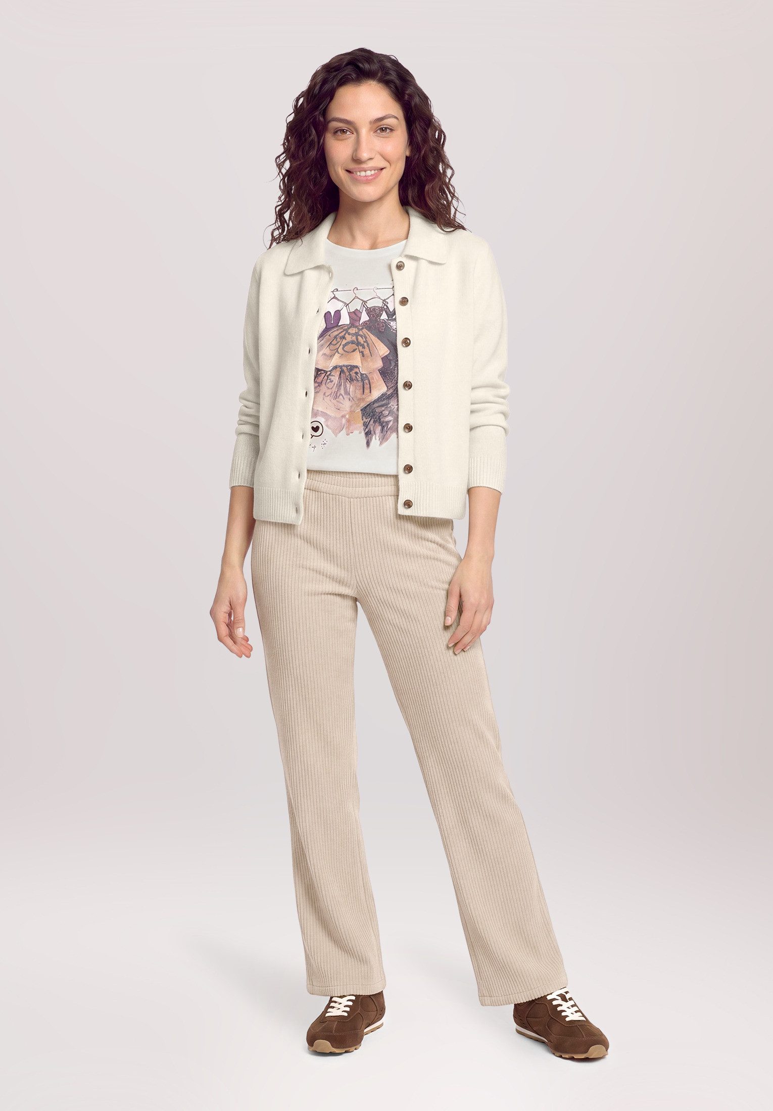 Cartoon Palazzohose Damen mit Gummizug