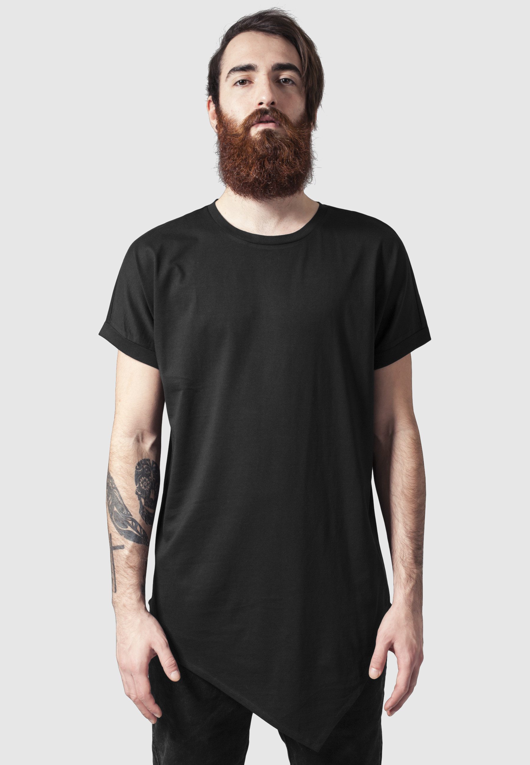 URBAN CLASSICS Longshirt Urban Classics Herren Asymetric Long Tee (1-tlg)