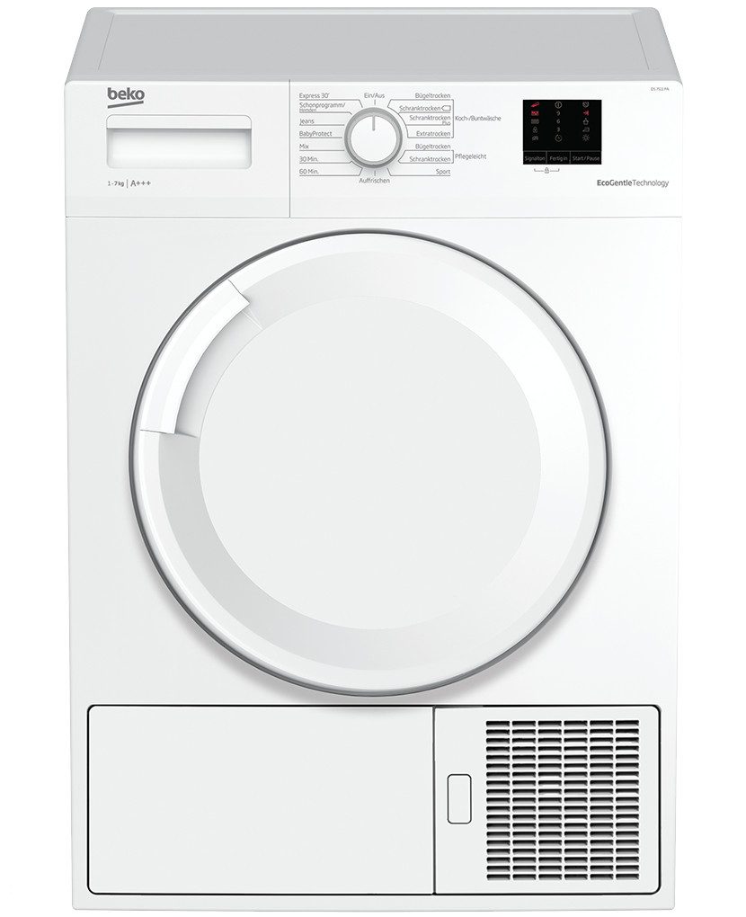 BEKO Wärmepumpentrockner DS7511PA, Knitterschutz, Trommelinnenbeleuchtung, LED-Display