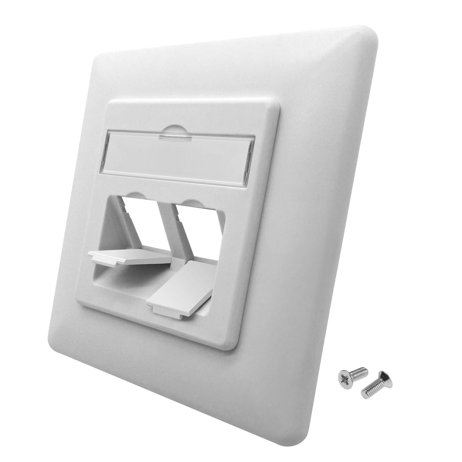 ARLI 2x Cat8.1 Netzwerkdose 2 Port (Anschlussrahmen + 4x Keystone CAT8.1) Netzwerk-Adapter RJ45 zu Dose, Zum Einbau in Modular- Verteilerfelder und Keystone- Anschlussdosen