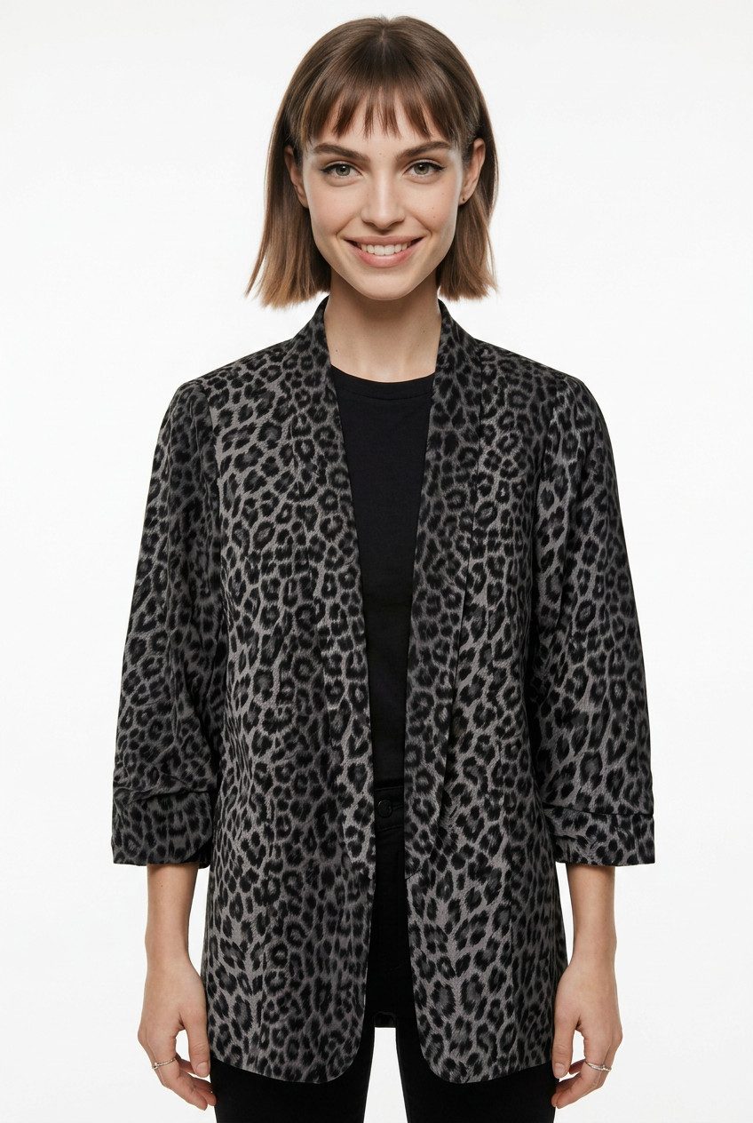 pieces Blusenblazer PCBOSELLA 3/4 PRINTED BLAZER NOOS mit 3/4 Ärmel