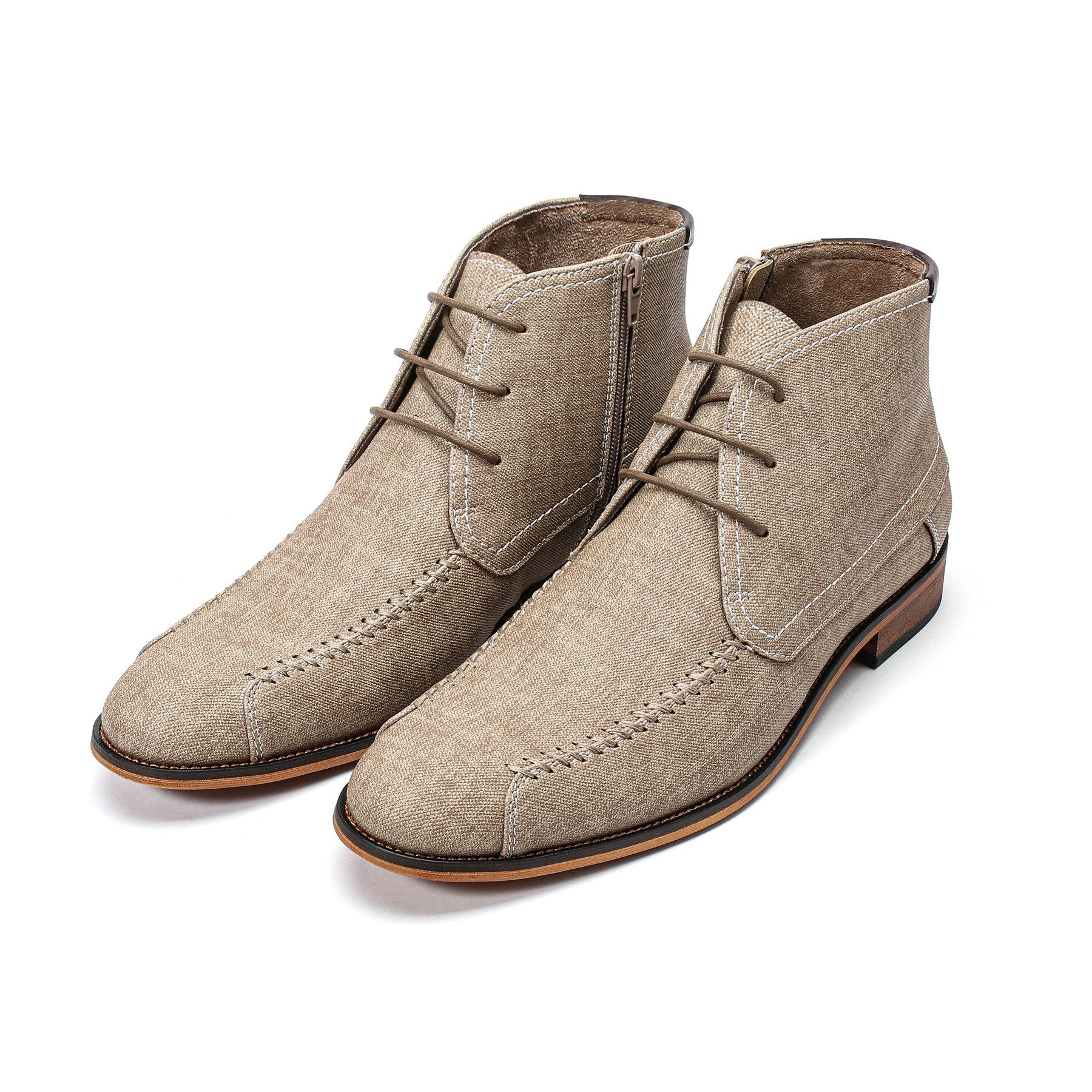 Allthemen Schnürstiefel Herren Business Schnürstiefel mit Mittlerer Schaft Niedriger Absatz