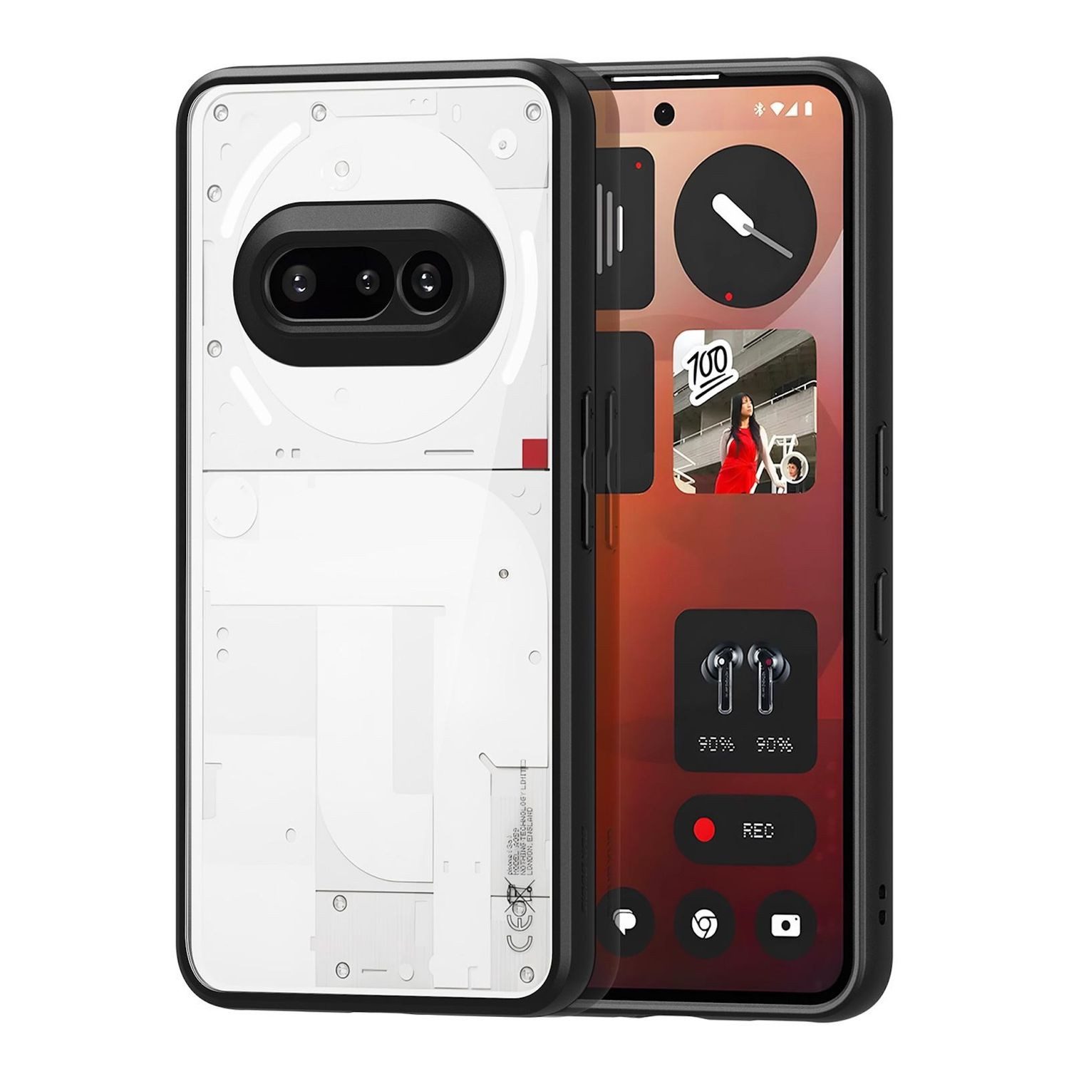 Wigento Handyhülle Für Nothing Phone 3a Aimo Series TPU / PC Frosted Feel Hülle Schwarz, Matte Hybrid-Schutzhülle mit schlankem Design