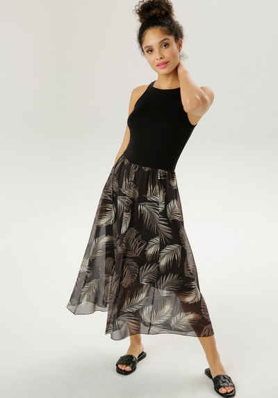 Aniston SELECTED Sommerkleid mit Palmenblättern bedruckt - NEUE KOLLEKTION