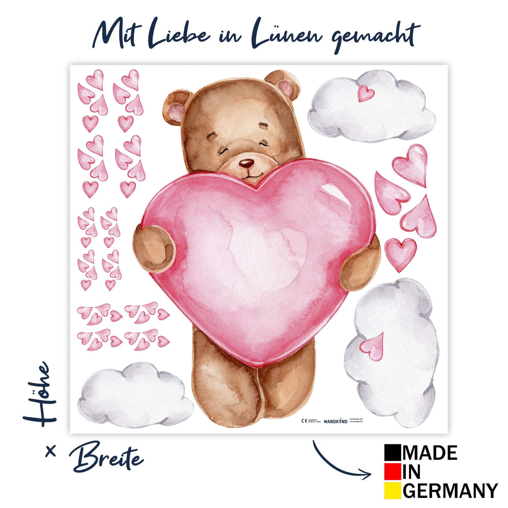 WANDKIND Wandtattoo Bär mit Herz V335 günstig online kaufen