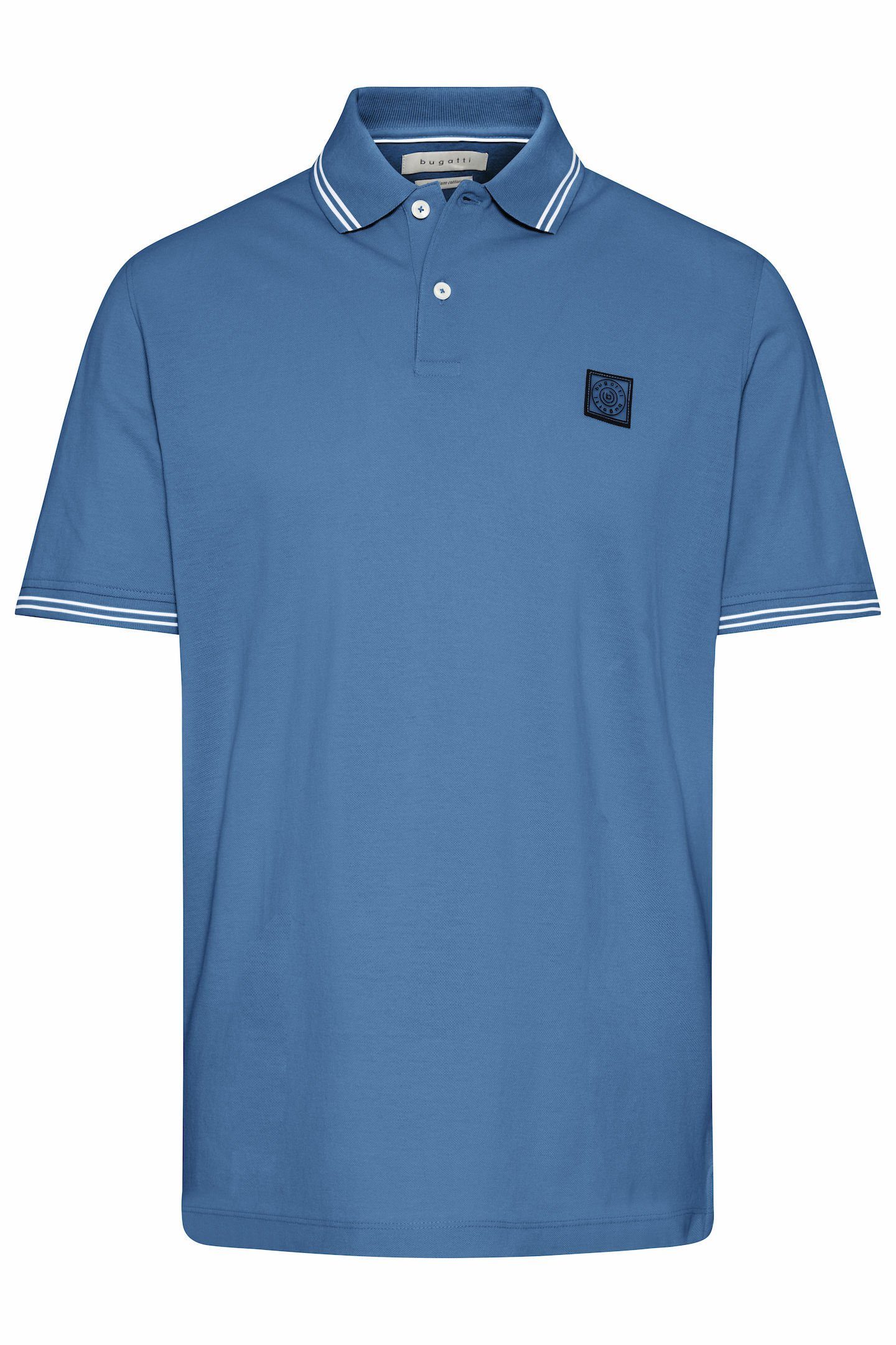 bugatti Poloshirt mit sportiven Kontraststreifen blau