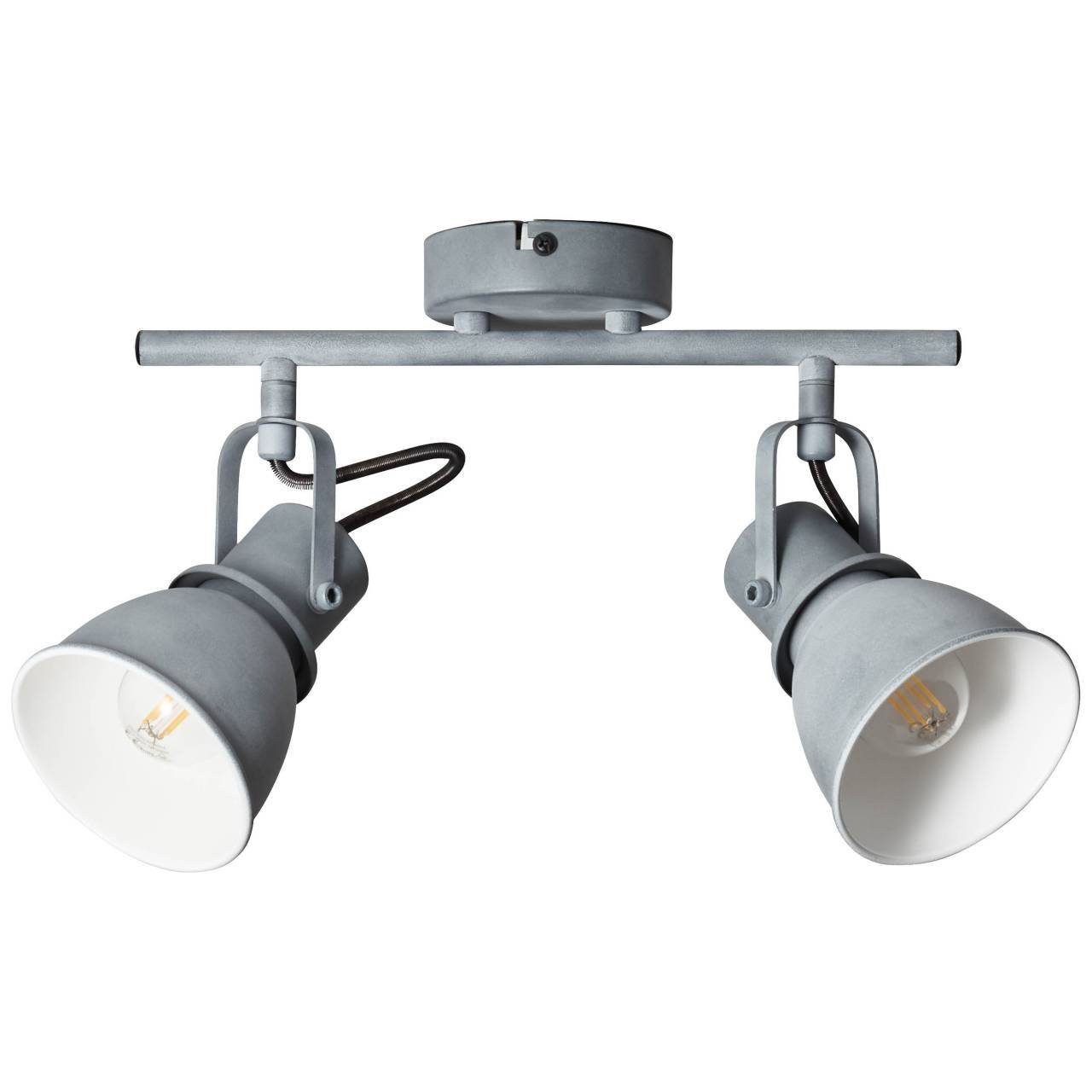Brilliant Deckenleuchte Spotrohr Bogart Lampe Bogart, E14, grau 2flg D45, für 2x 25W, Beton geeignet