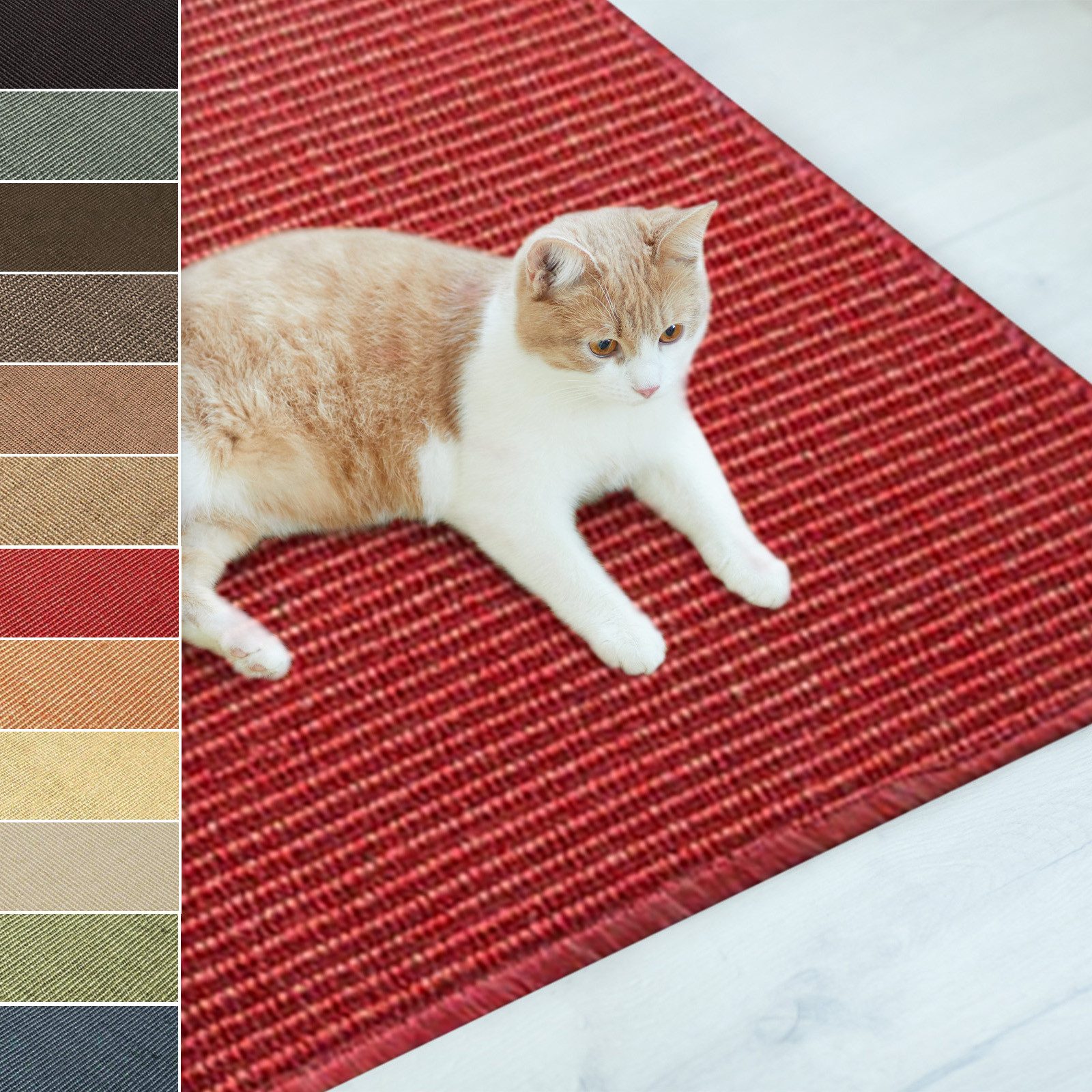 Kratzbrett Sisal-Kratzteppich für Katzen, 10 Farben & 3 Größen, zum Kratzen