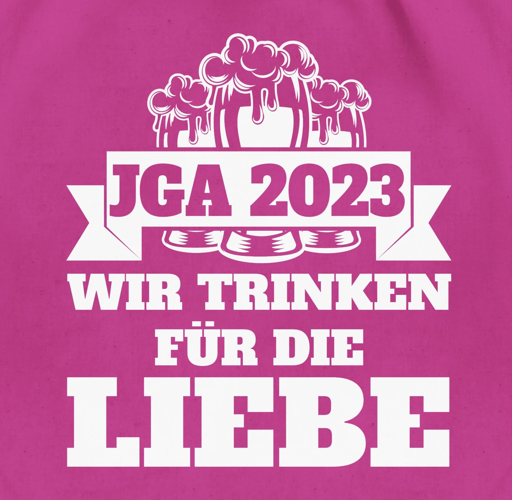 trinken 2023 Männer Fuchsia 1 - Liebe, Turnbeutel JGA Wir Shirtracer die für JGA
