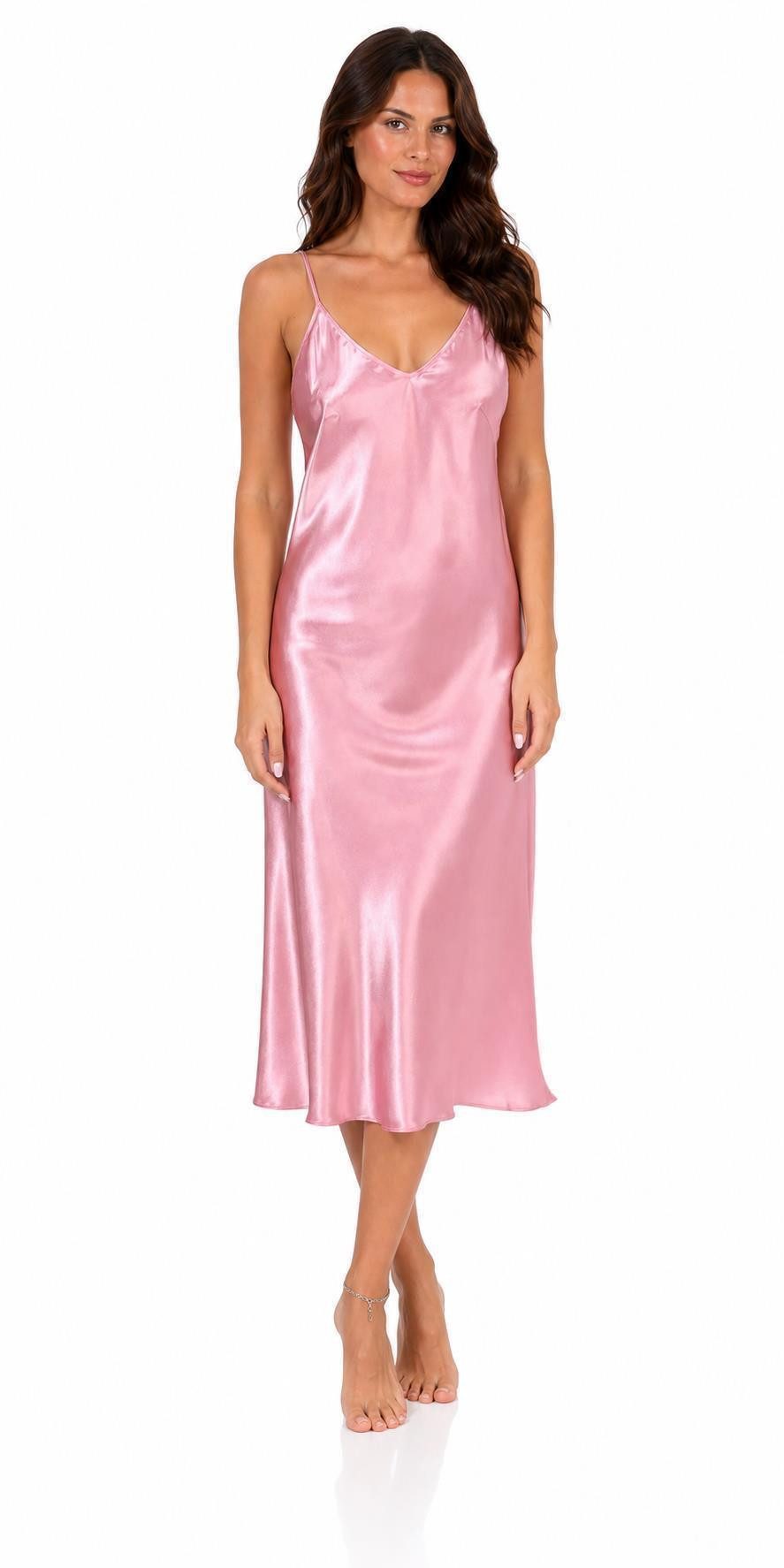 EloModa Negligé Damen Negligé Nachtwäsche Nachtkleid Dessous Satin; S M L XL 2XL (1-tlg)