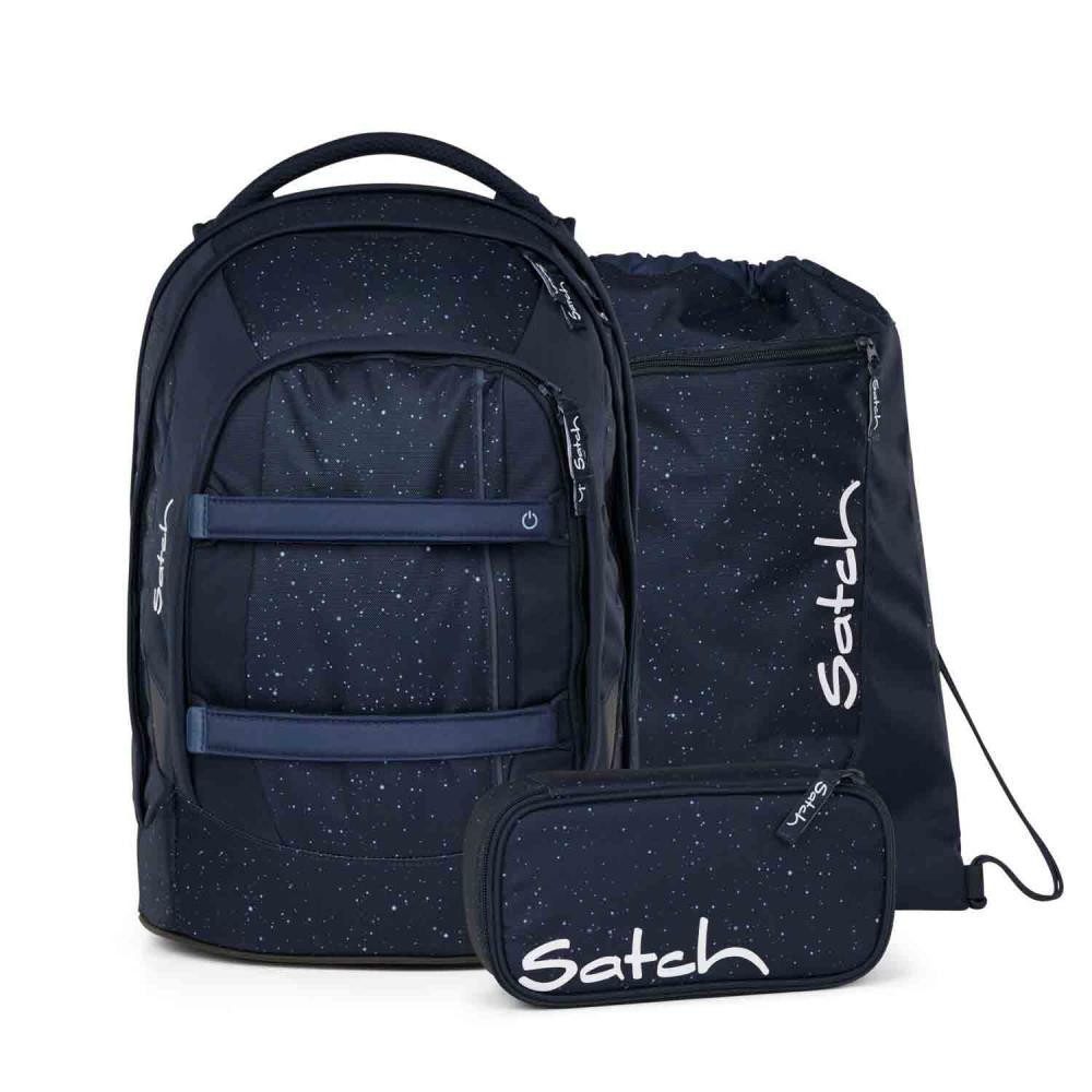 Satch Schulrucksack Pack Midnight Edition (3tlg., inkl. Schlamperbox und Sportbeutel)