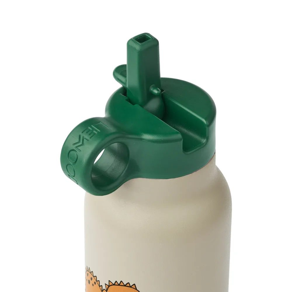 Liewood Trinkflasche Liewood Kinder Wasserflasche, Trinkflasche Falk 350 ml - Recycelter, Edelstahl, Isoliert, Auslaufsicher, Farbe: Dinosaurier / Nebel