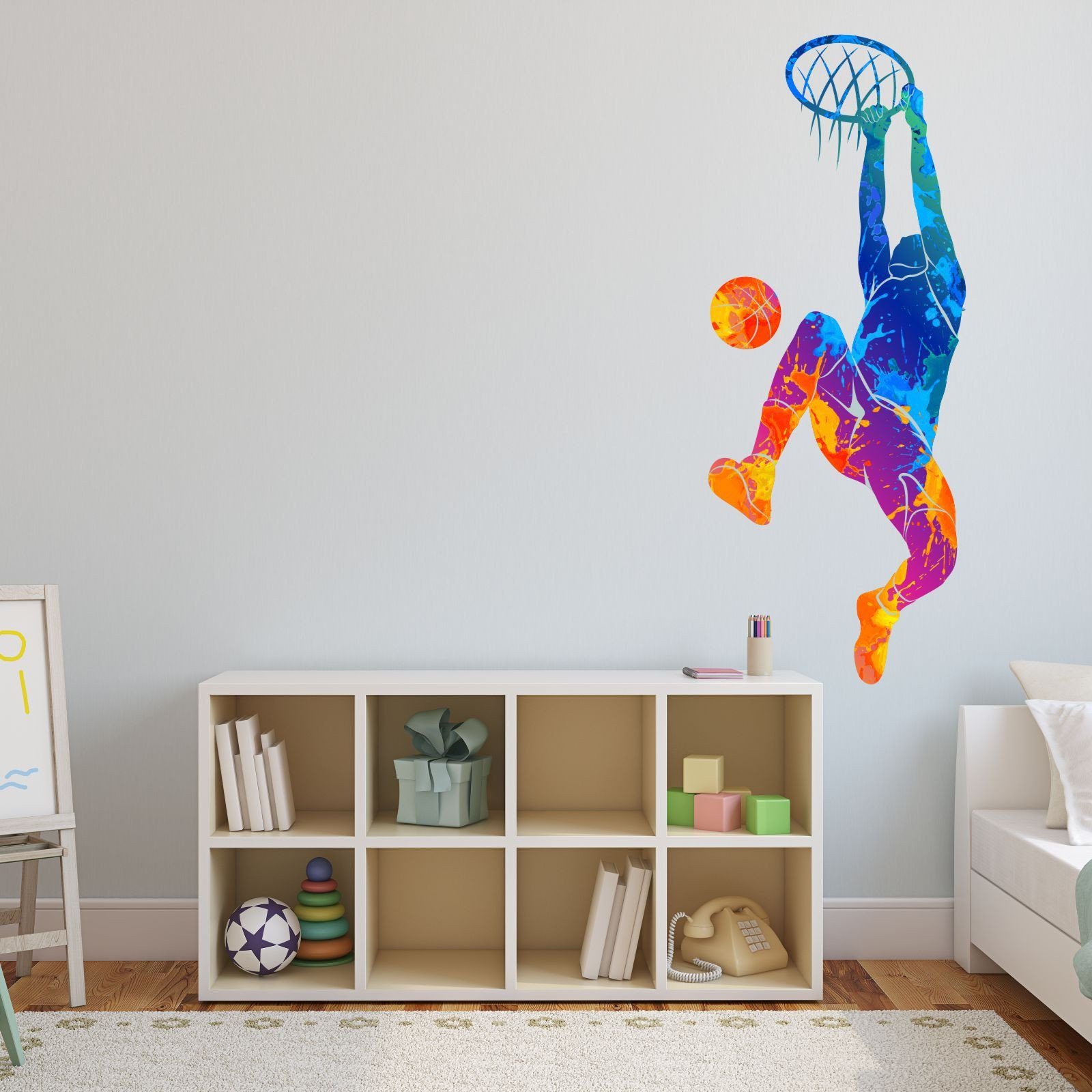 nikima Wandtattoo 188 Wandtattoo Basketball Korb bunt - Größe 310 x 750 mm günstig online kaufen