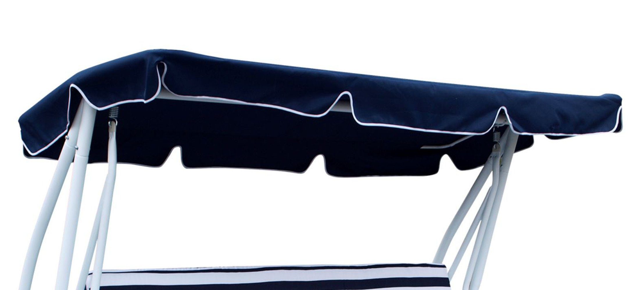 DEGAMO Hollywoodschaukelersatzdach MIAMI, (1-tlg), für 4-sitzer Schaukel 228x120cm, blau mit weißen Kedern