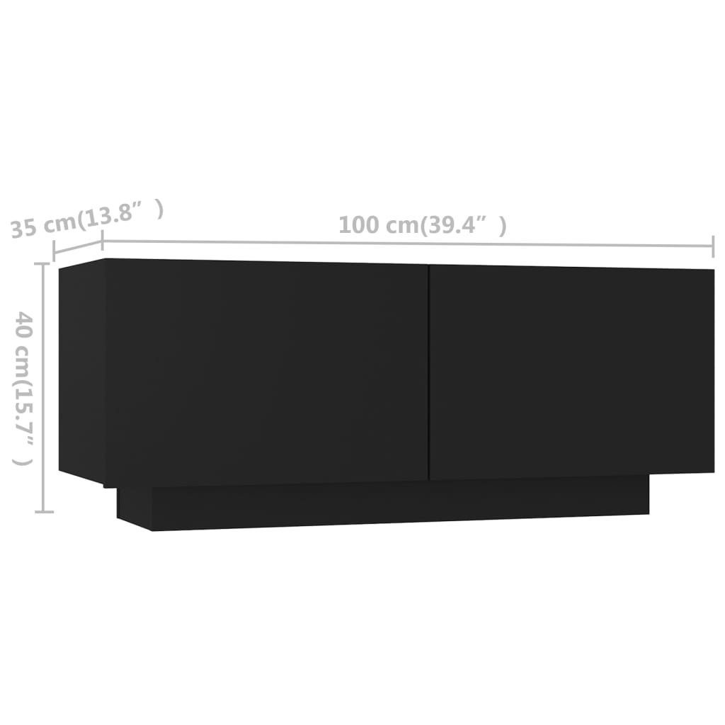 mit vidaXL LED-Leuchten TV-Schrank Lowboard 260x35x40 cm TV-Schrank Schwarz