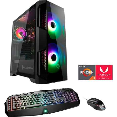 CSL Levitas T8183 Gaming-PC (AMD Ryzen 3 3200G, Radeon Vega 8, 16 GB RAM, 1000 GB HDD, 512 GB SSD, Luftkühlung)