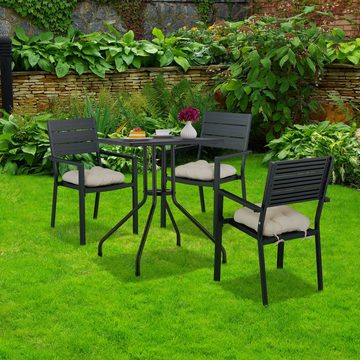 relaxdays Gartentisch Gartentisch in schwarzer Holzoptik