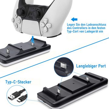 walkbee Switch Controller Ladestation PlayStation5 /PS5 DualSense-Ladestation Ladestation (PS5 Slim Ladestation, Dual-USB-Ladestation)