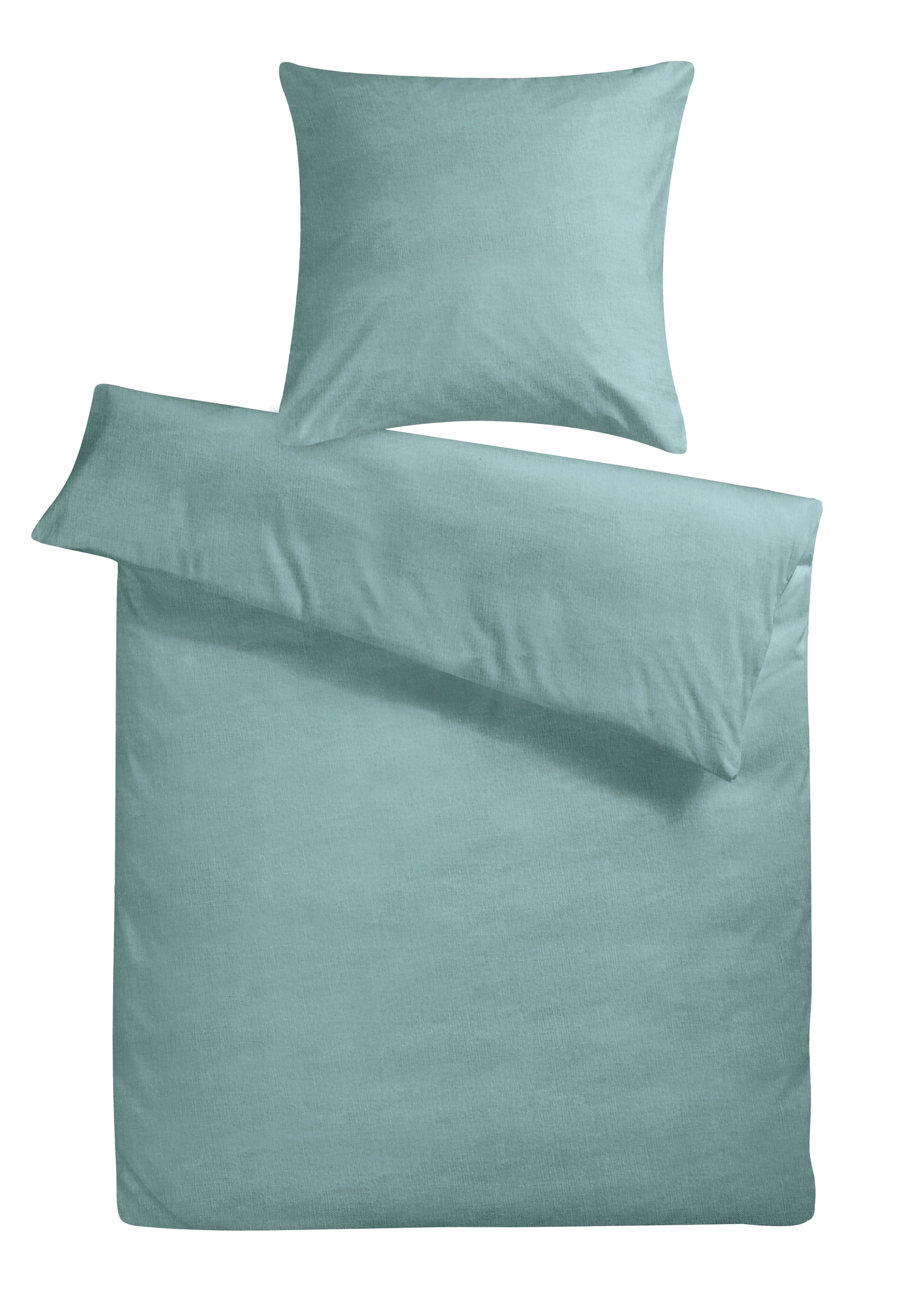 Carpe Sonno Bettwäsche Renforce Bettwäsche Uni Bettwäsche Stone washed Baumwoll Bettbezug Set, Renforcé, 2 teilig, Renforce Bettwäsche 135x200 Bettbezug 135 x 200 Grün
