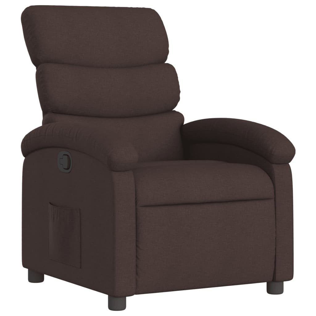 vidaXL Sessel Relaxsessel Dunkelbraun (1-St) Stoff