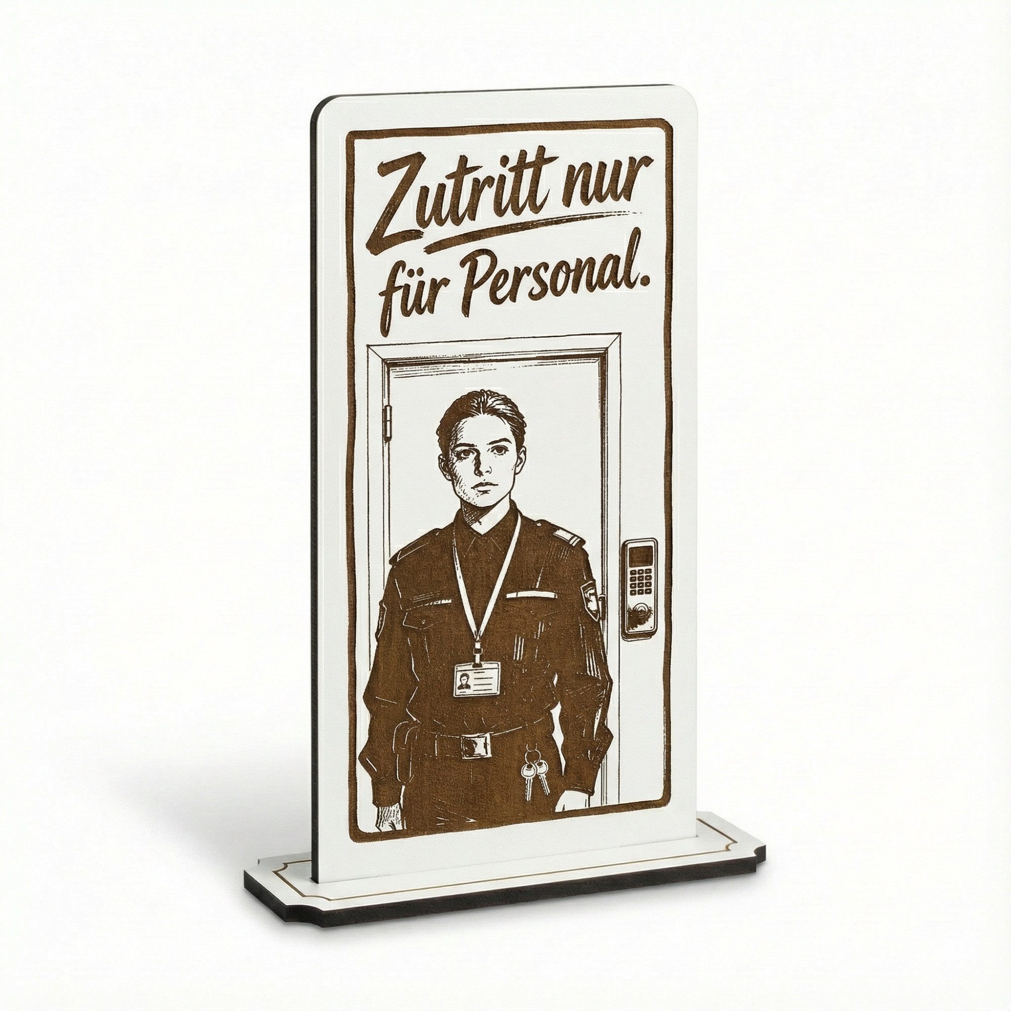 Dekolando Hinweisschild Aufsteller Schild „Zutritt nur für Personal“ – Tischaufsteller 10x20 c
