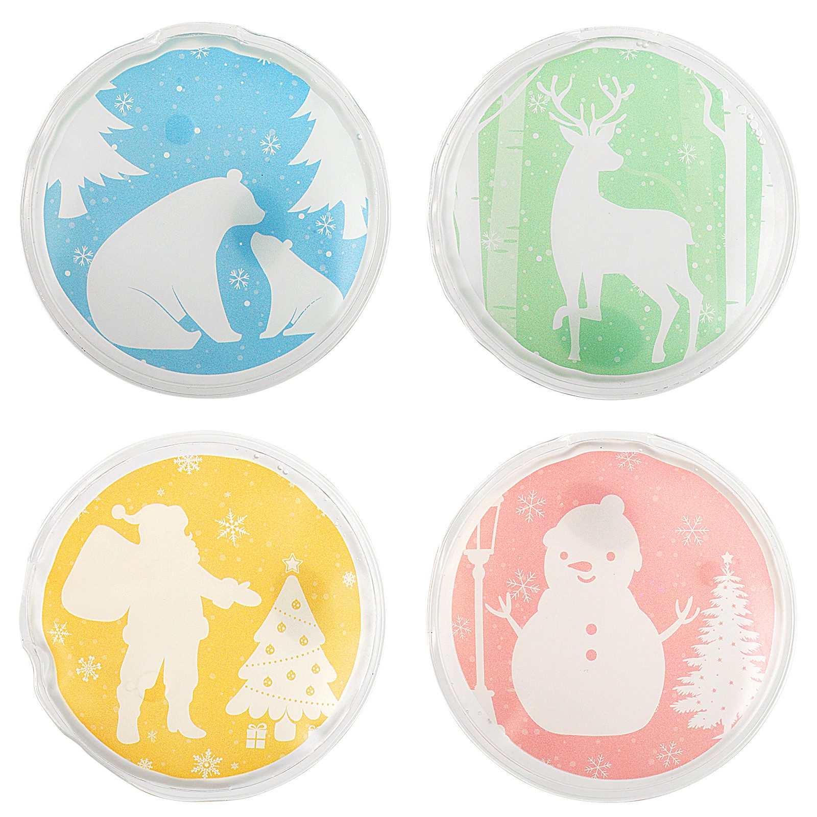 ElitVita Грелка для рук 4/8 Stücke Taschenwärmer, Wiederverwendbar, Weihnachtsmotive, 4-tlg., für Weihnachtsgeschenke Büro Winter unterwegs