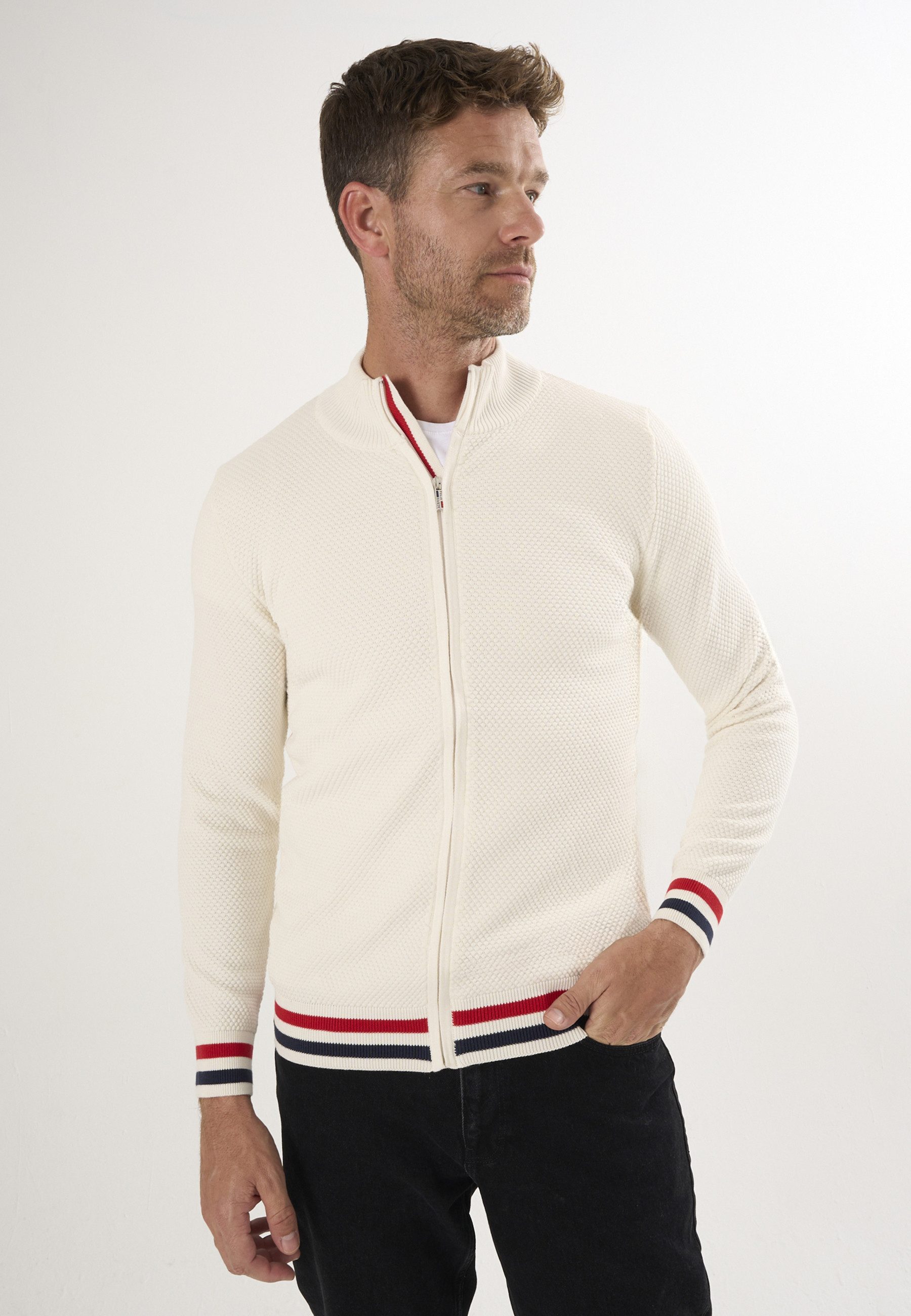 Felix Hardy Strickjacke Strickjacke mit durchgehendem Reißverschluss
